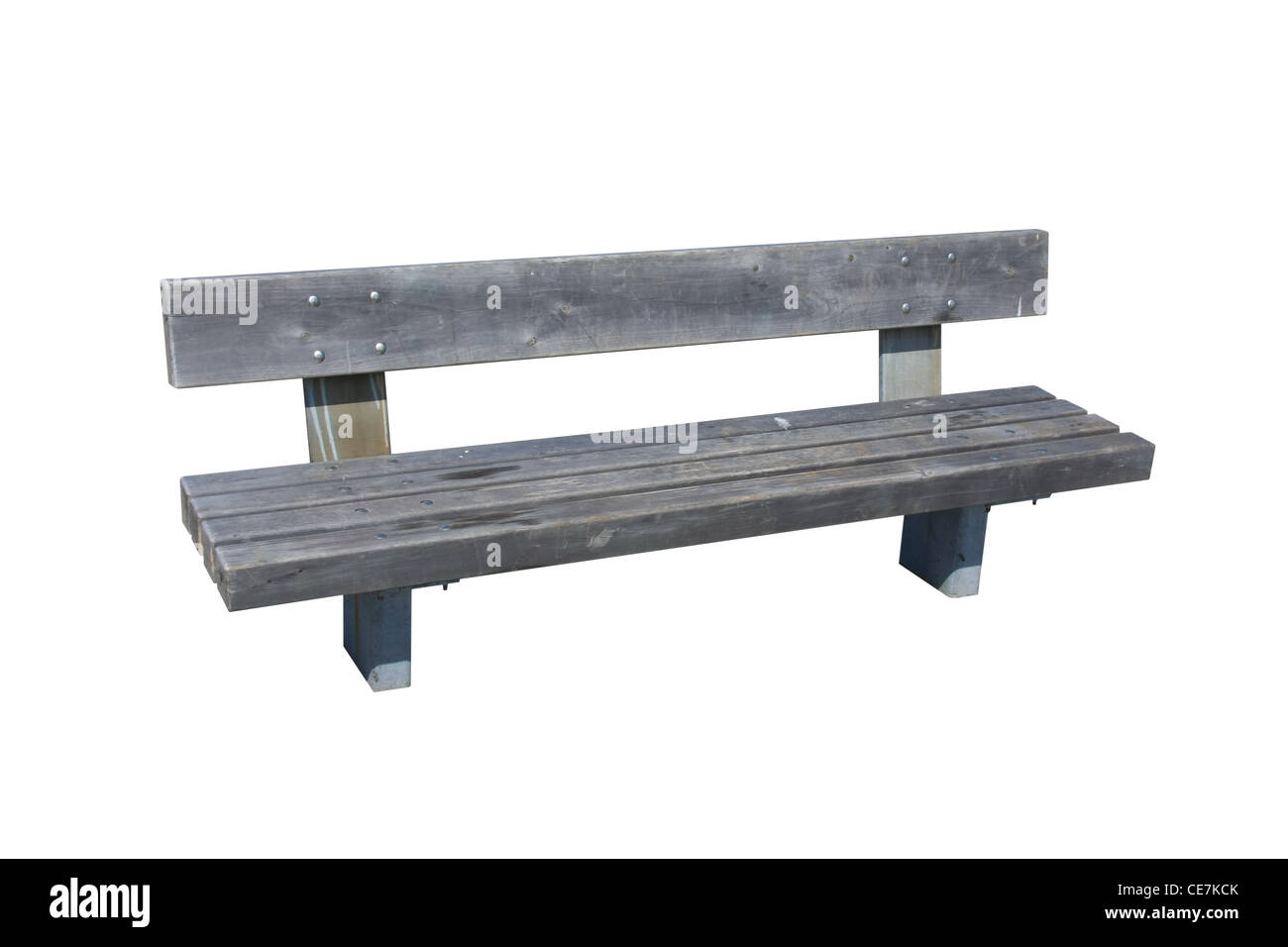 Banc en bois gris clair isolated over white Banque D'Images