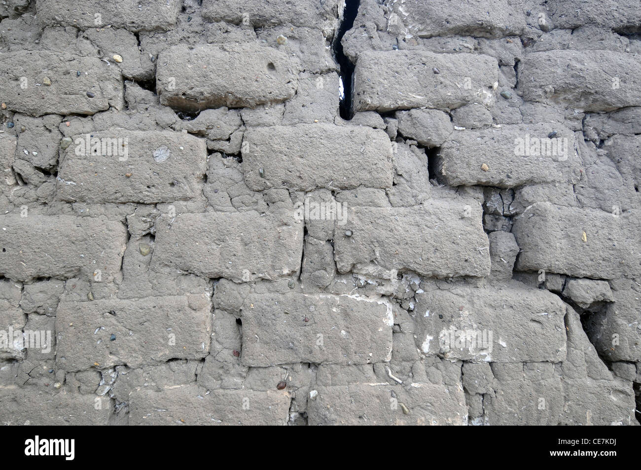 Vieux Mur en briques crues de house, Patagonie, Argentine Banque D'Images