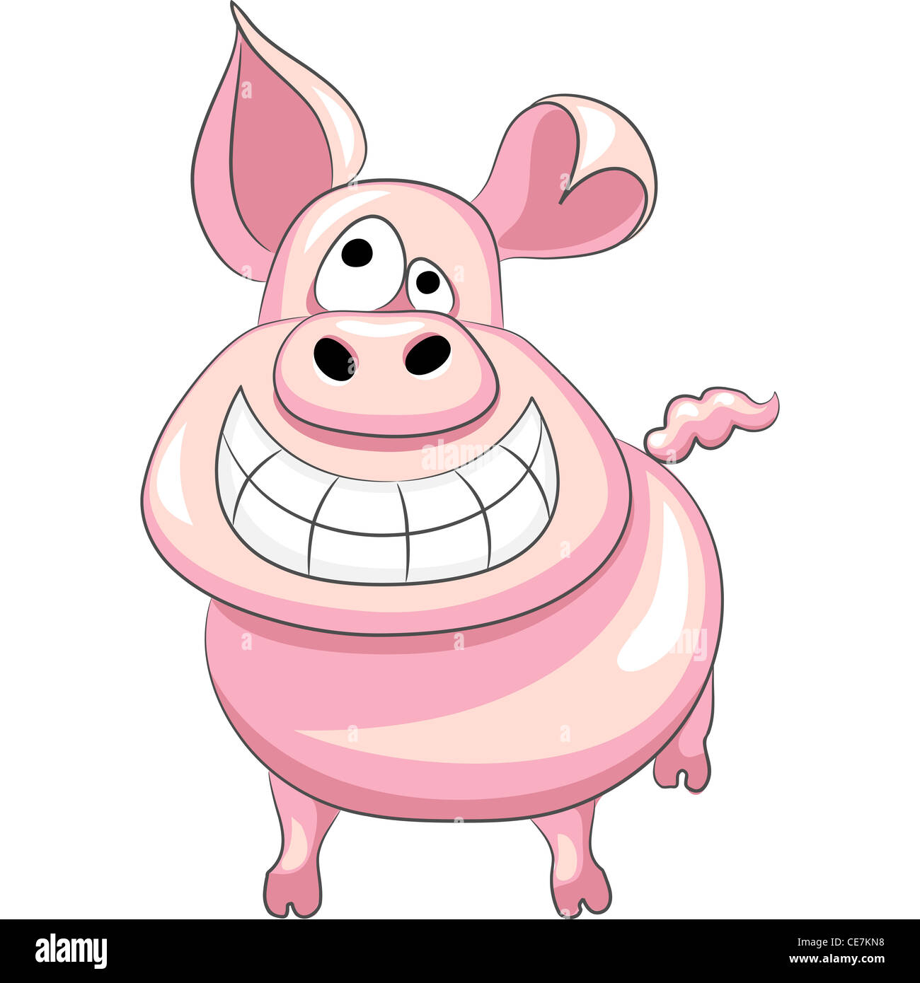 Funny cartoon heureux sourire cochon Banque D'Images