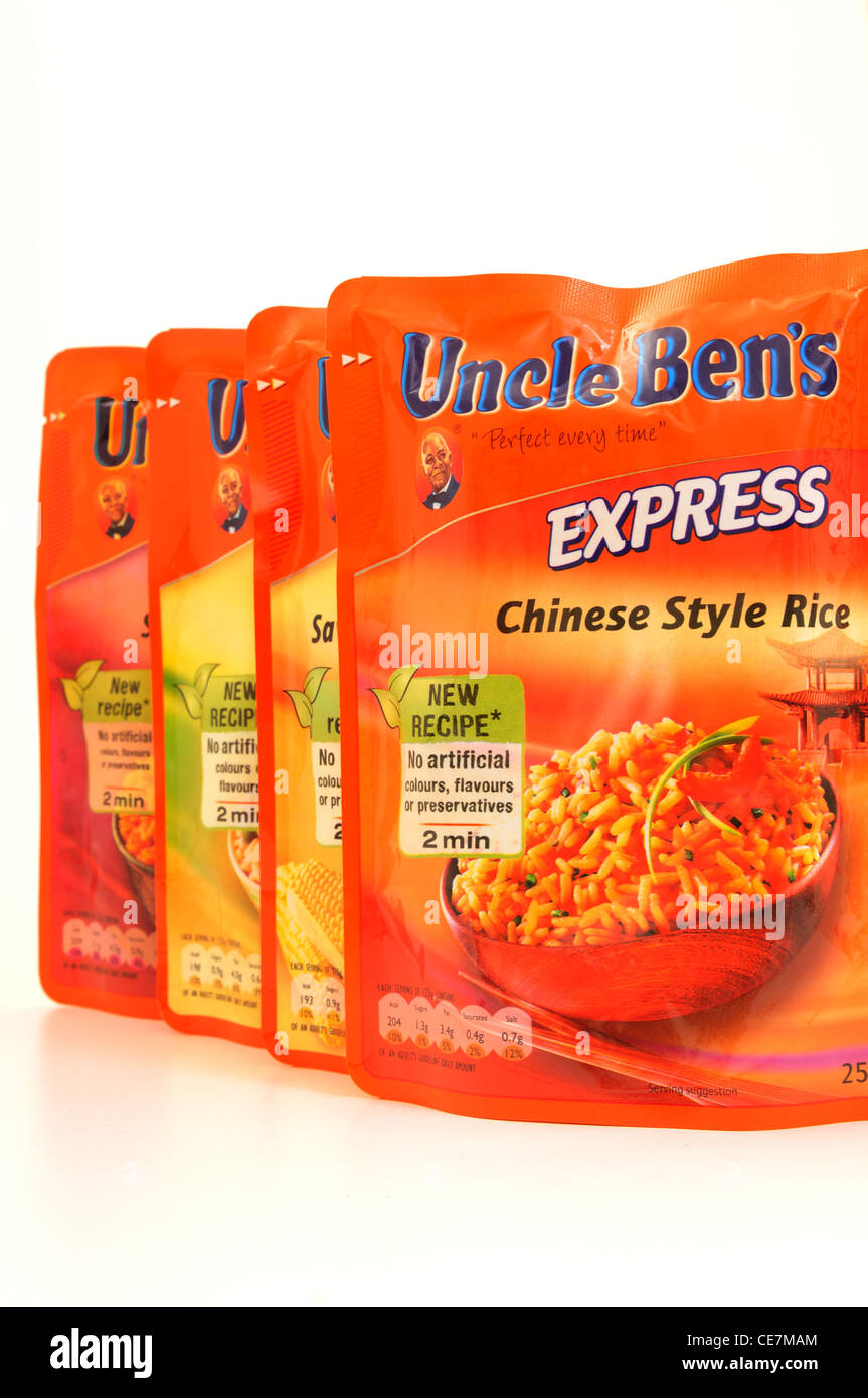 Express Uncle Ben's riz savoureux. Banque D'Images