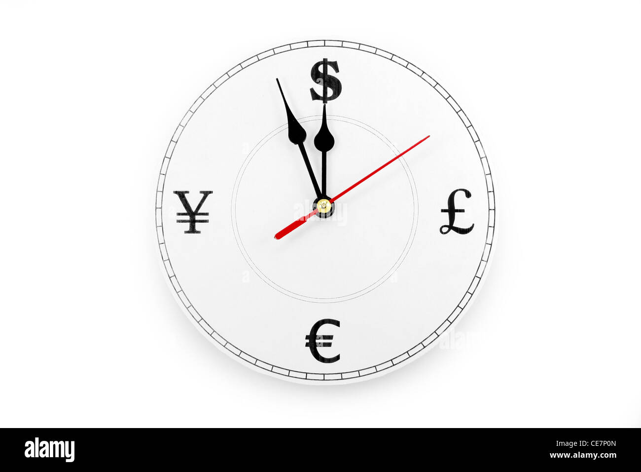 Réveil et service de signer, notion de temps c'est de l'argent Banque D'Images