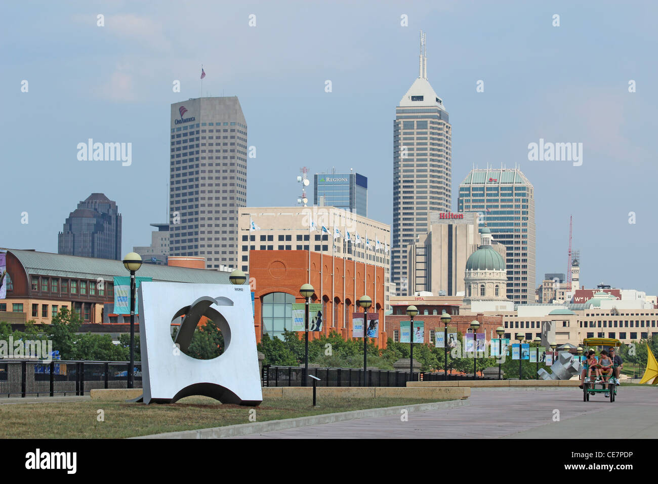 L'horizon du centre-ville d'Indianapolis, Indiana Banque D'Images