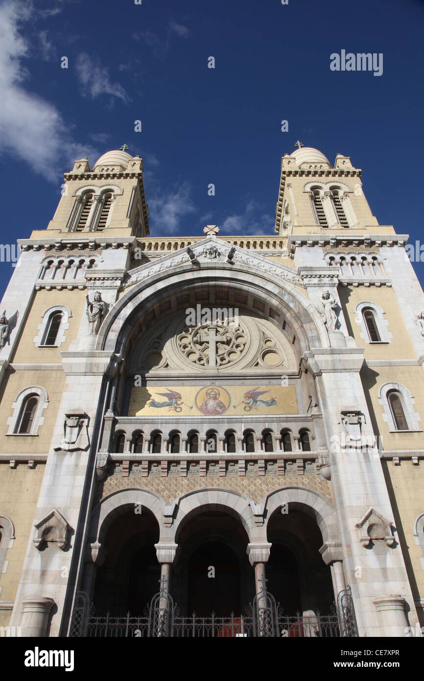 La Cathédrale de St Vincent de Paul est une cathédrale catholique romaine à Tunis Banque D'Images