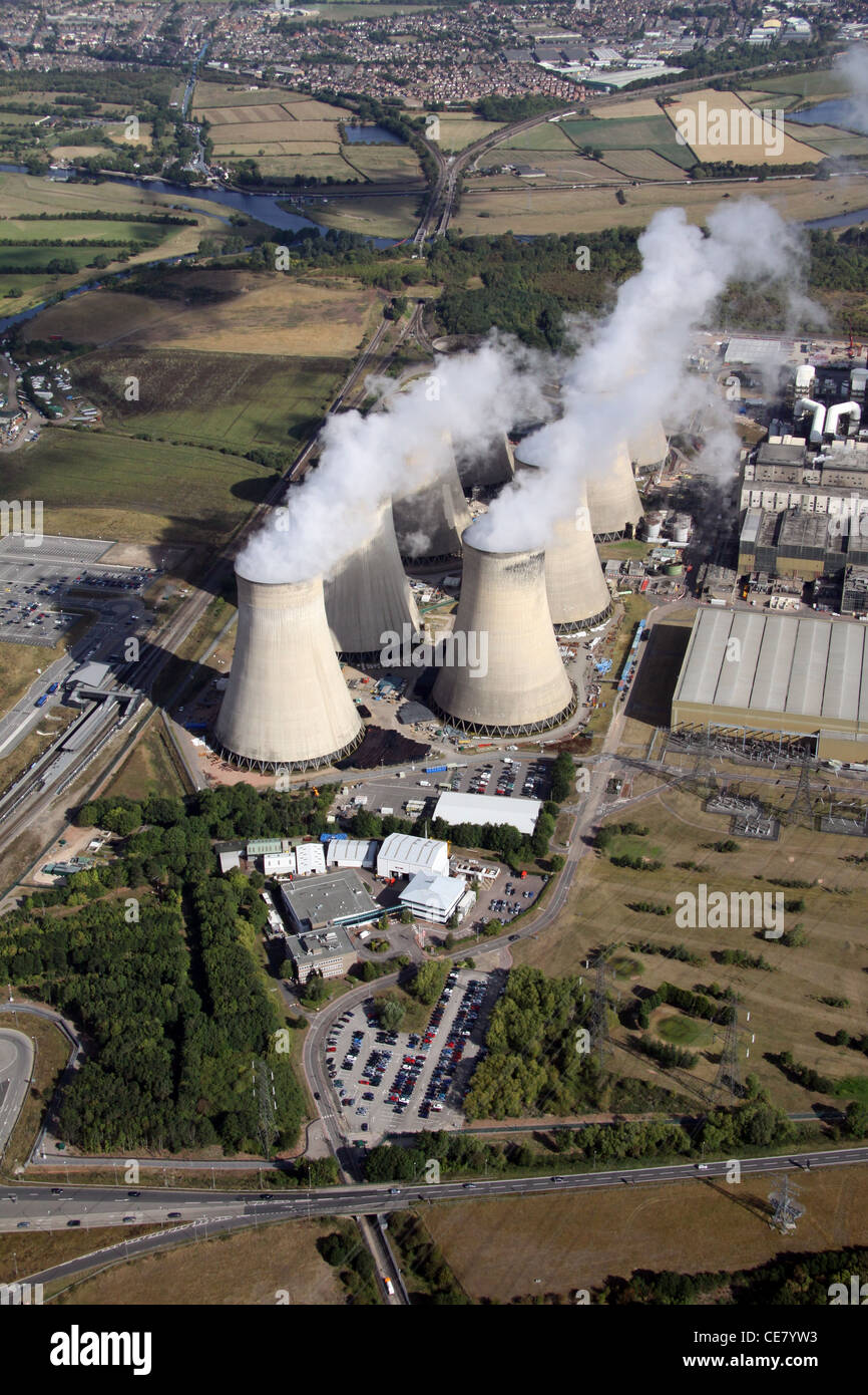 Image aérienne de Ratcliffe Power Station, près de Nottingham Banque D'Images