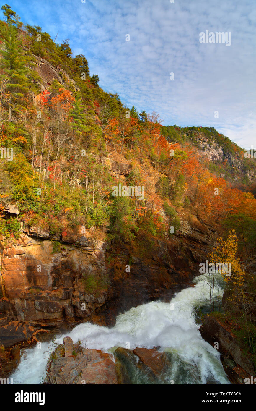 Rivière Tallulah Gorge par Tallula en Tallulah Falls, New York. Banque D'Images