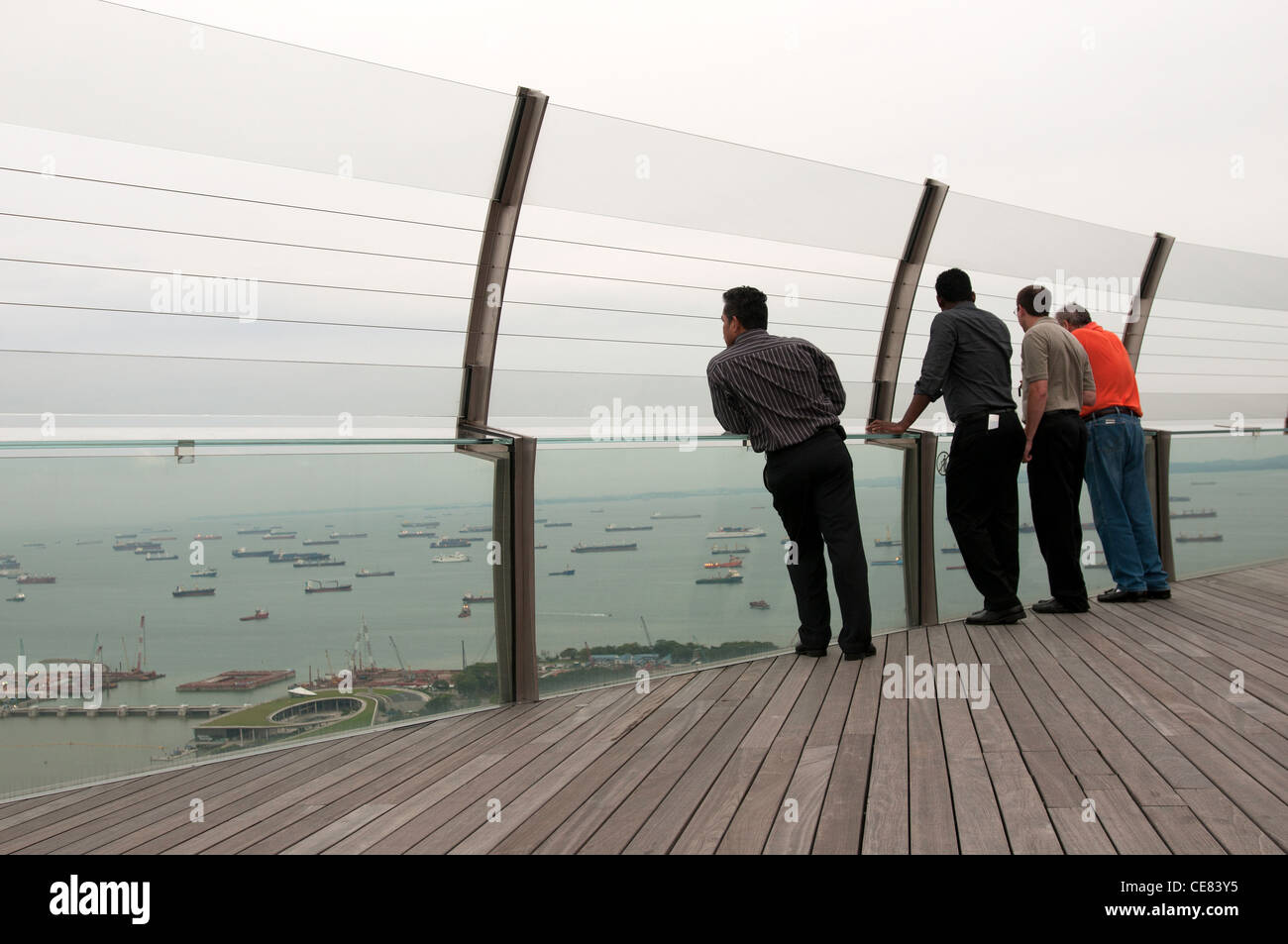 Vue panoramique à partir de la Marina Bay Sands Singapore Banque D'Images