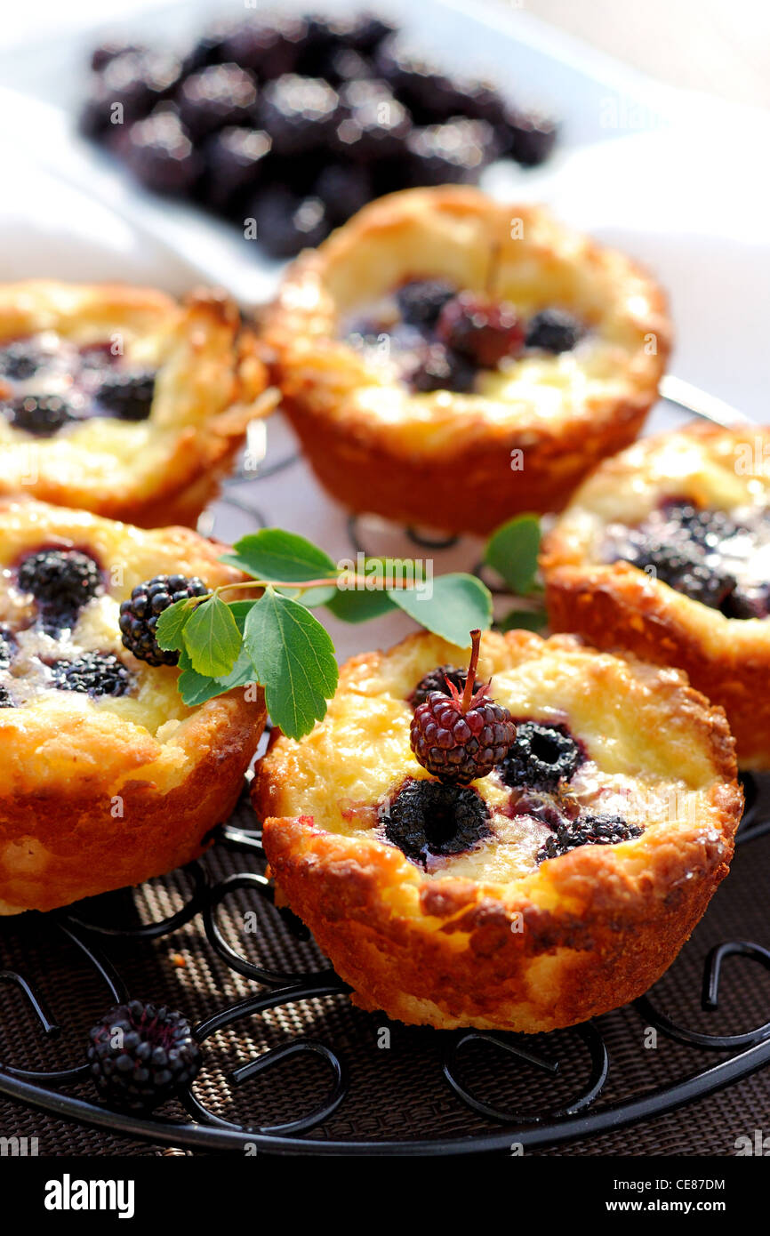 Petits pains au fromage aux framboises Banque D'Images