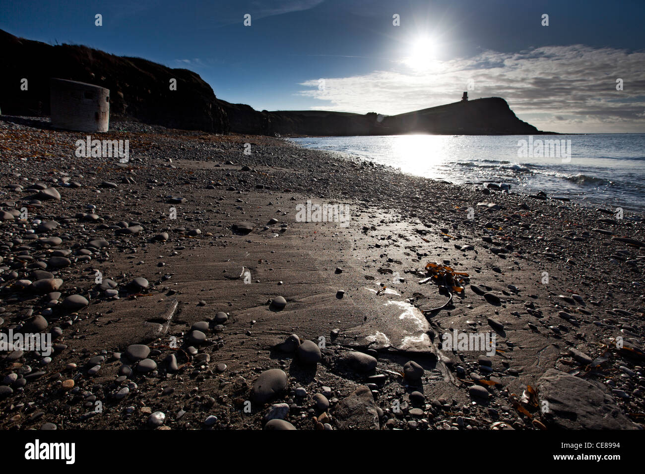 La baie de Kimmeridge en hiver dans le Dorset Banque D'Images