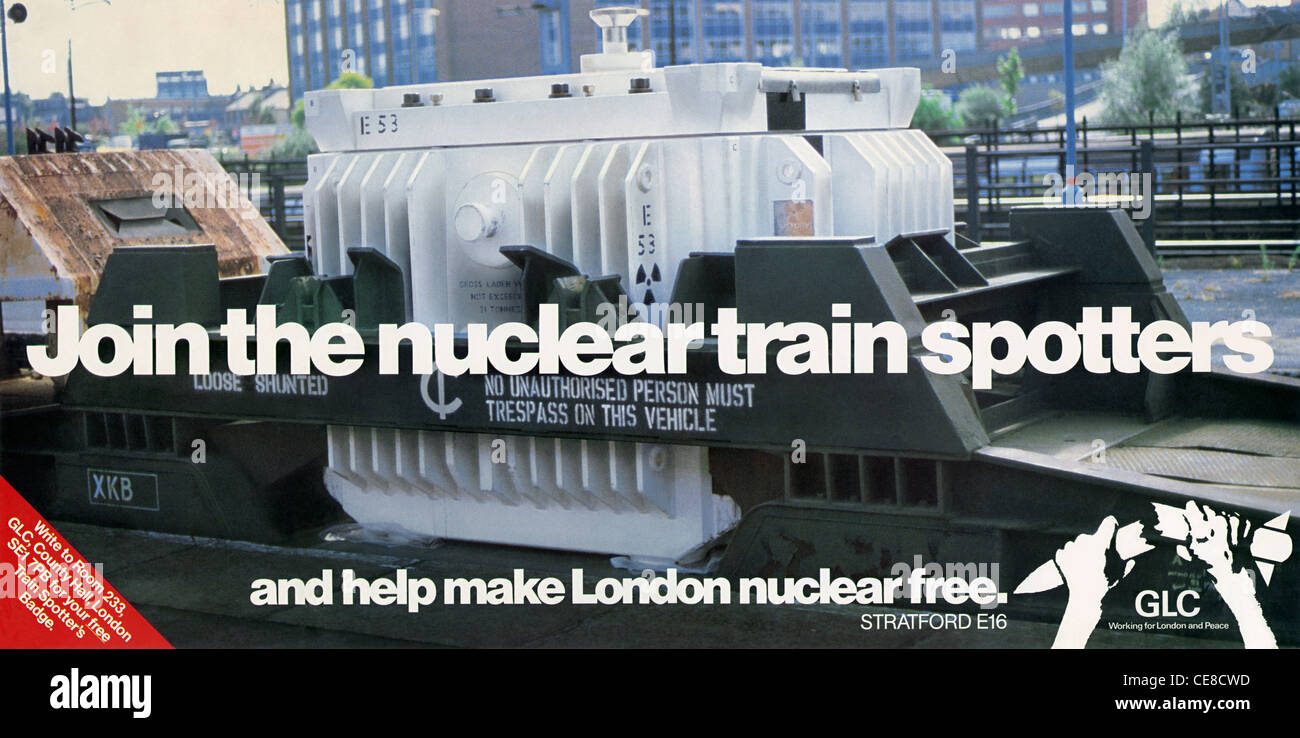 Affiche anti-nucléaire produite par le Conseil Du Grand Londres en 1983. Banque D'Images