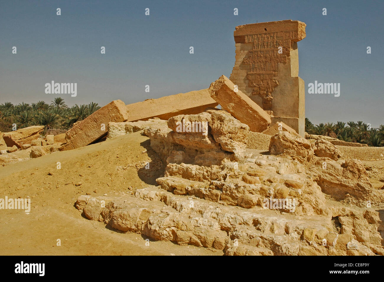 L'AFRIQUE DU NORD, l'Egypte, l'oasis de Siwa, Aghurmi, Temple d'Oum Abayad construite en règne de Nectanebo II Banque D'Images