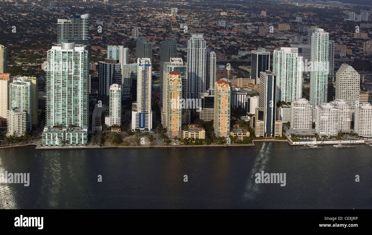 Photographie aérienne Miami, Floride Banque D'Images