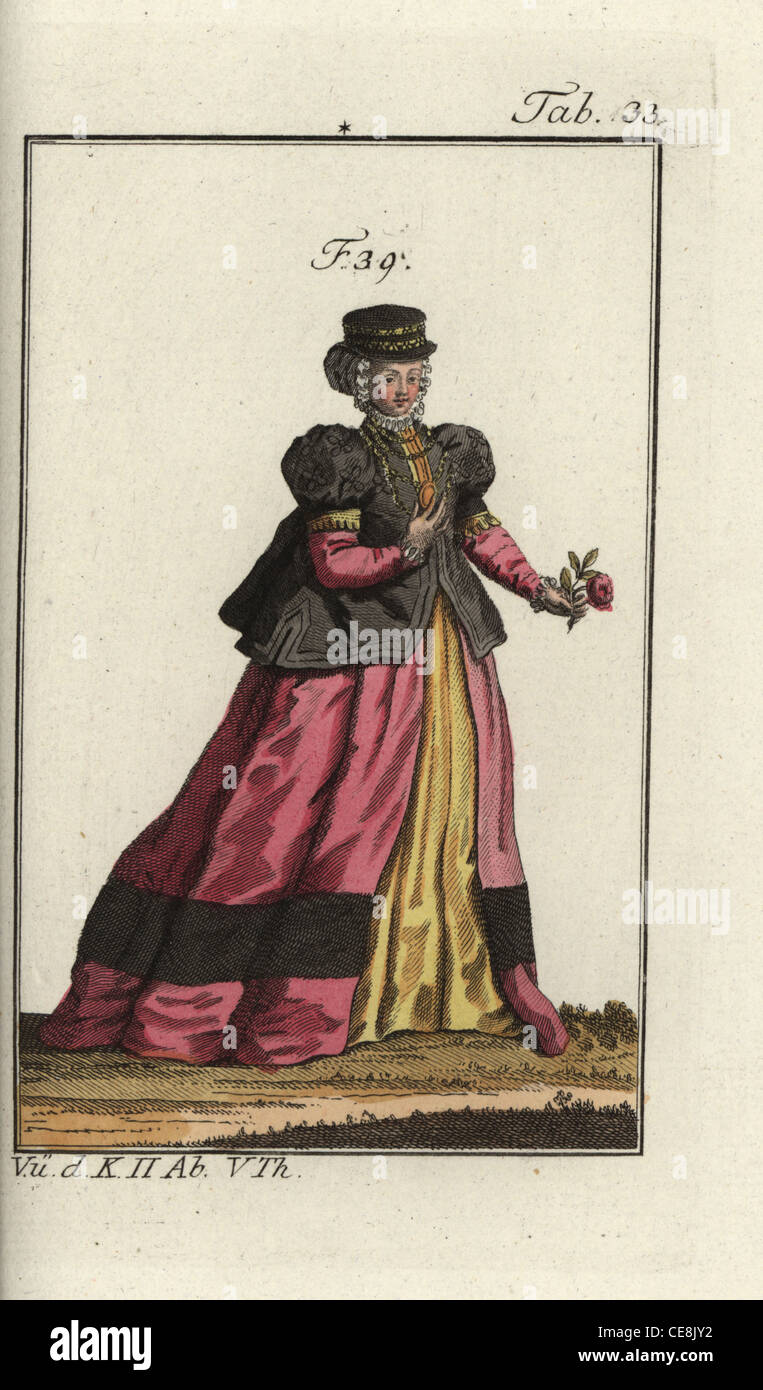 Femme de l'Alsace, 1577. Banque D'Images