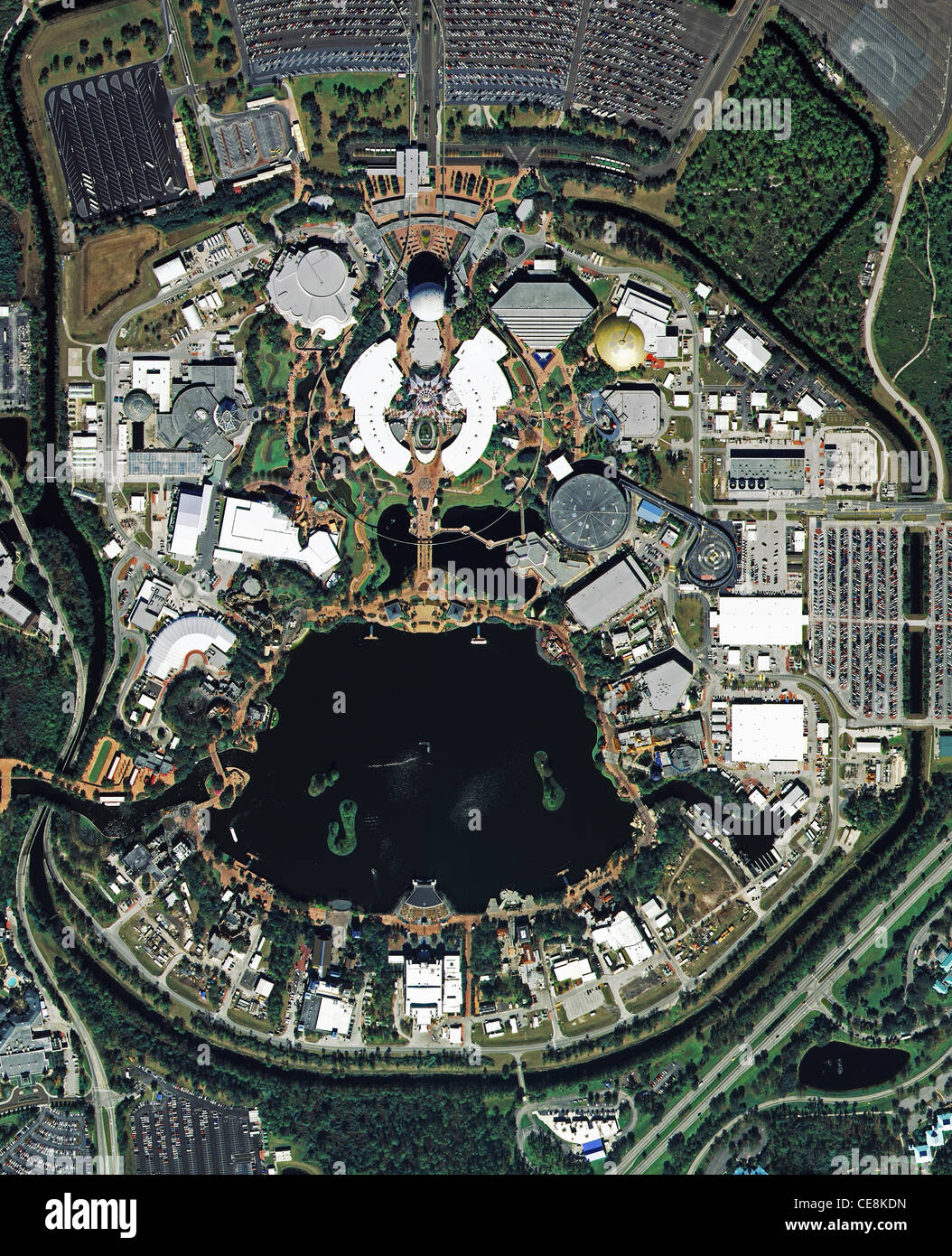 Photo aérienne du site d'Epcot Center Walt Disney World Resort près d'Orlando en Floride Banque D'Images