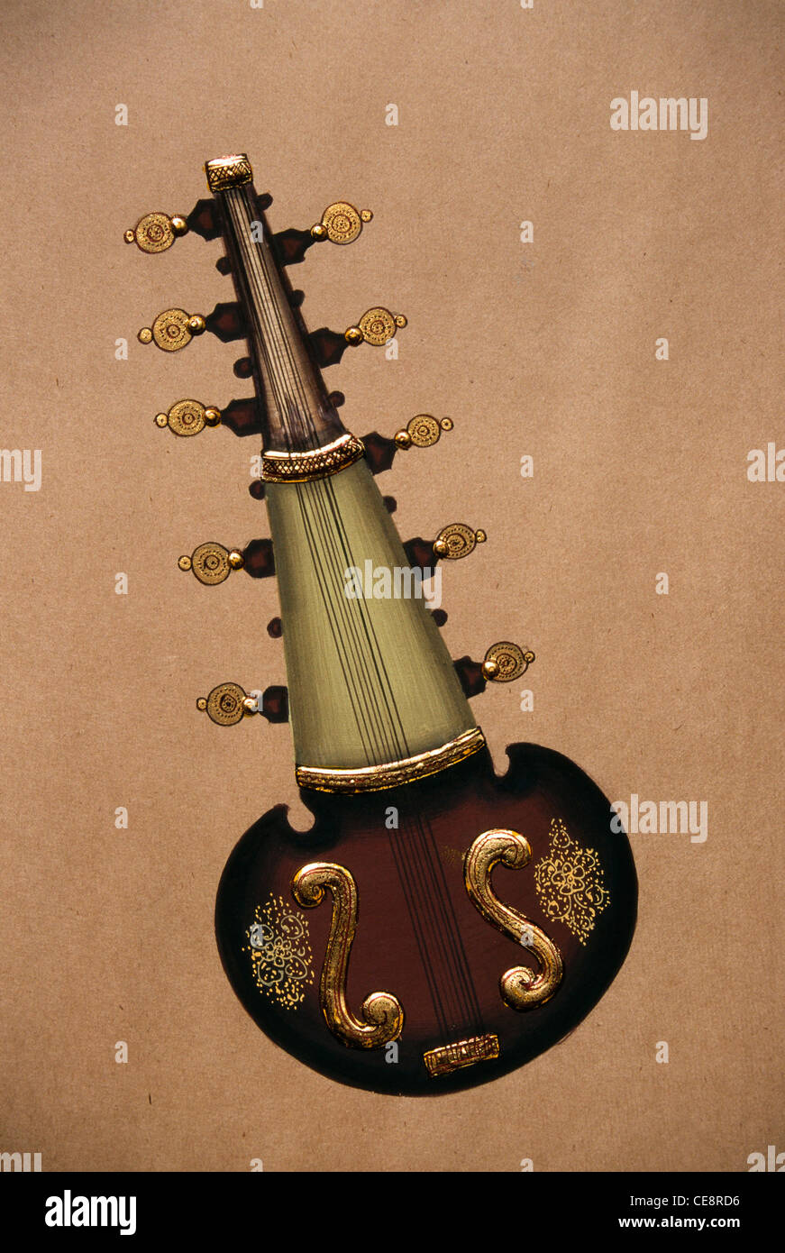 BDR 80606 : Peinture sur papier de musique classique indienne String  Instrument sarangi Photo Stock - Alamy