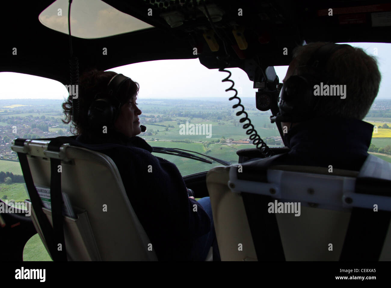 Photographie prise dans l'air de l'intérieur d'un hélicoptère écureuil Banque D'Images