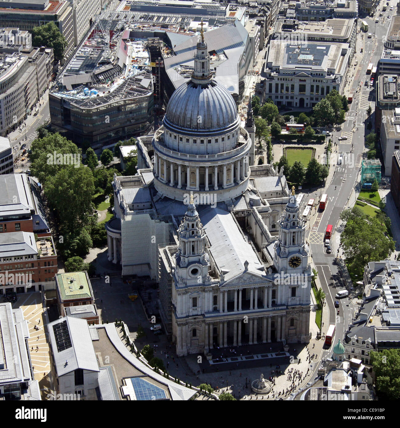 Image aérienne de la Cathédrale St Paul, à Londres Banque D'Images