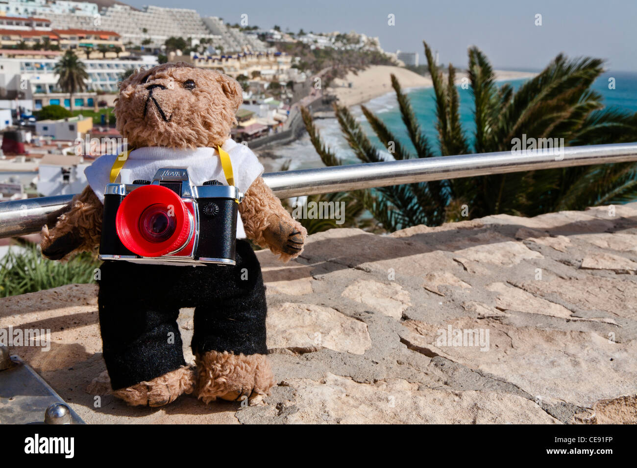 Beni, un ours en peluche à Jandia, Fuerteventura, Espagne Banque D'Images