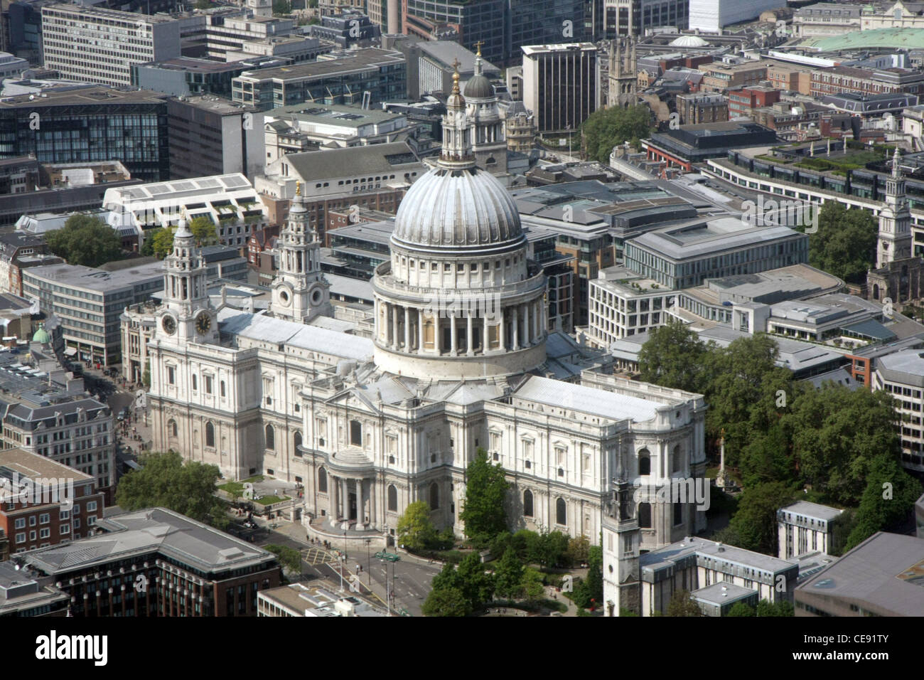 Image aérienne de la Cathédrale St Paul, à Londres Banque D'Images