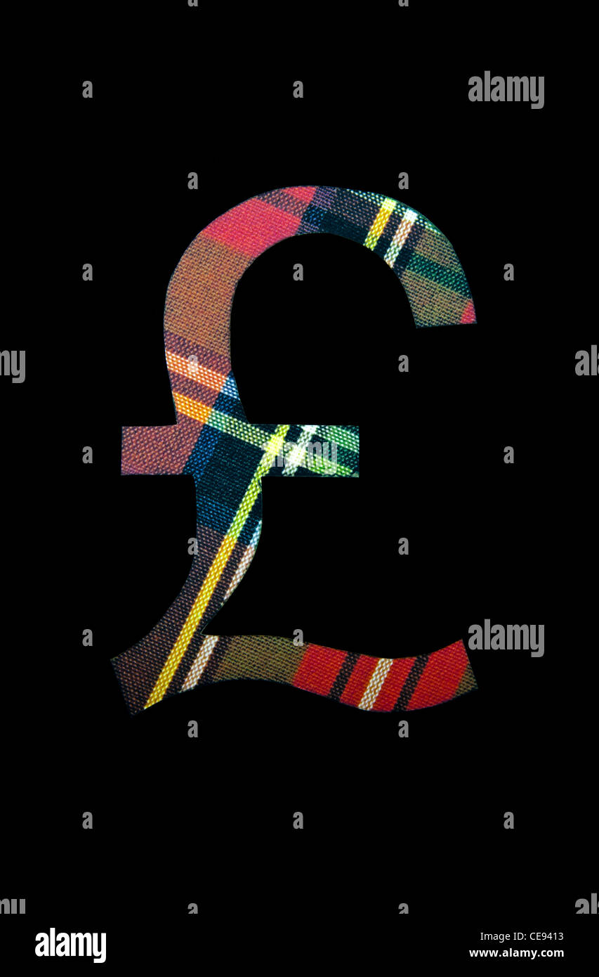 Scottish Tartan livre symbole sur fond noir Banque D'Images