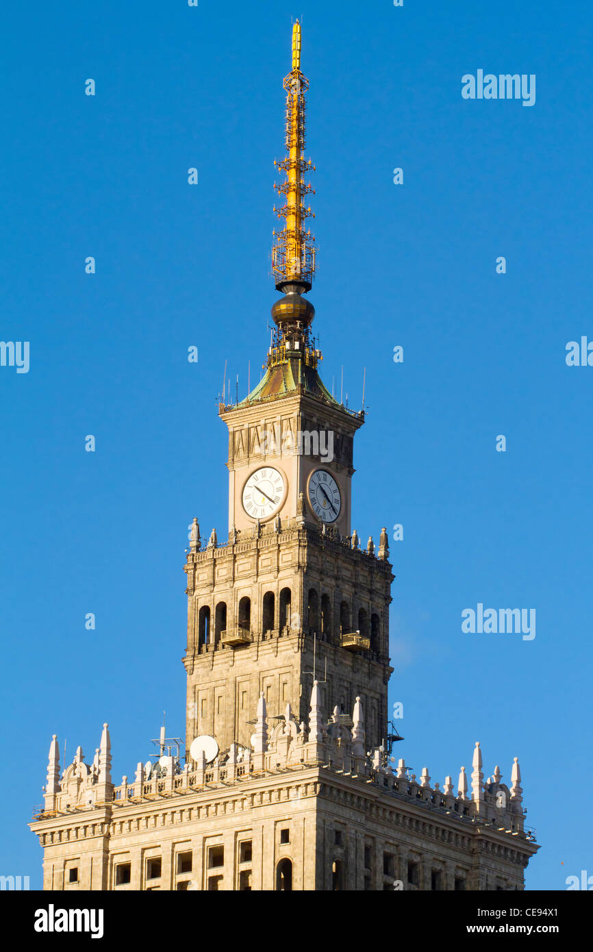 Palais de la Culture et des sciences, Varsovie, Pologne Banque D'Images