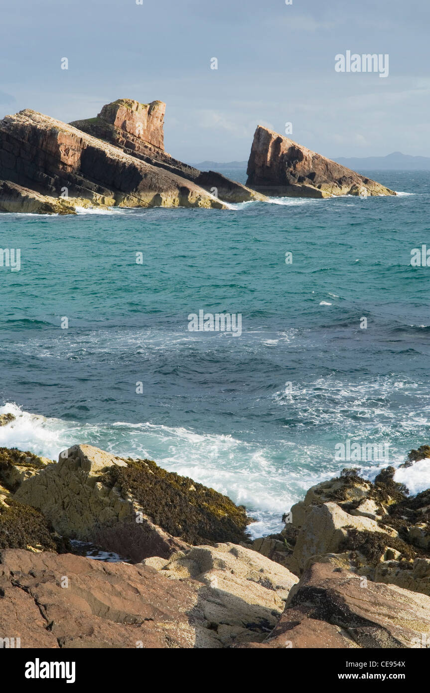 'Split' Rock, Clachtoll, Sutherland, Scotland. Banque D'Images