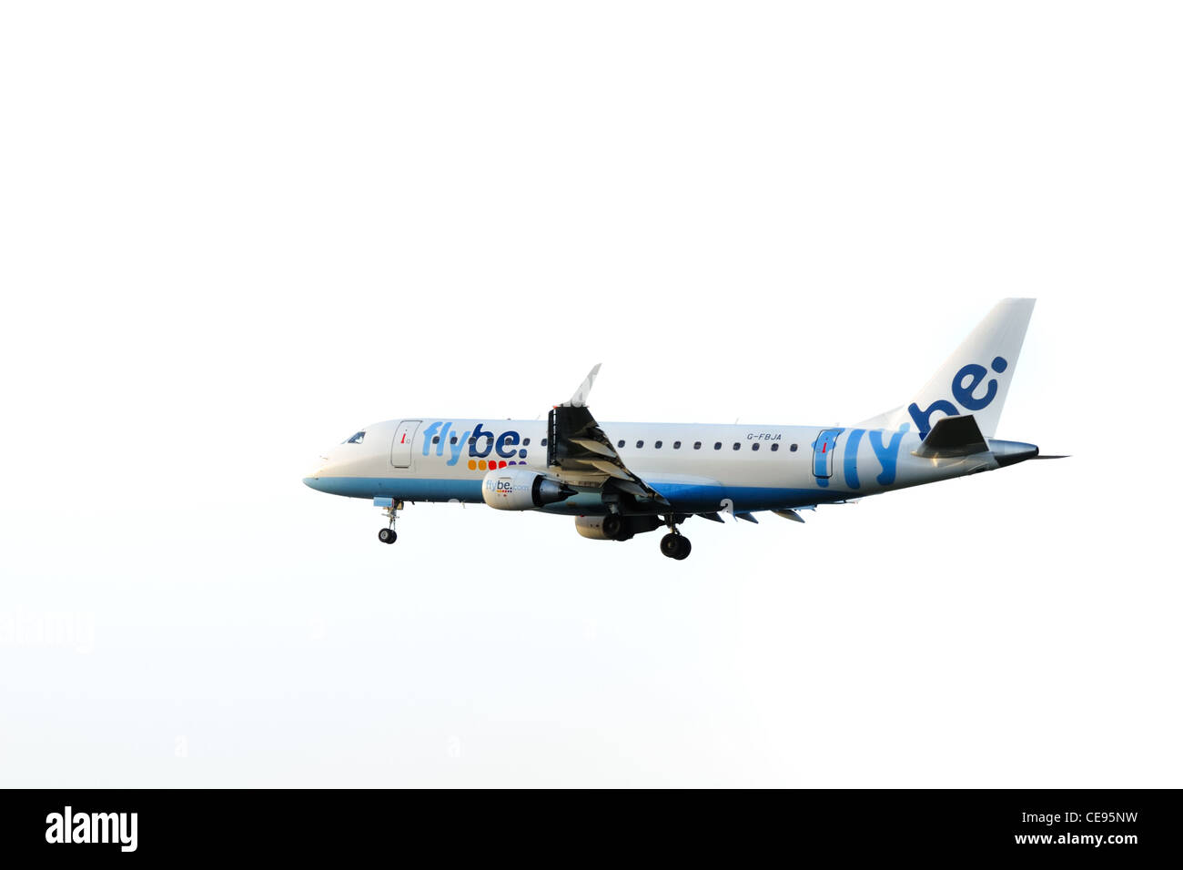 Jet Flybe arrivant à l'aéroport international de Glasgow, Ecosse, Royaume-Uni Banque D'Images
