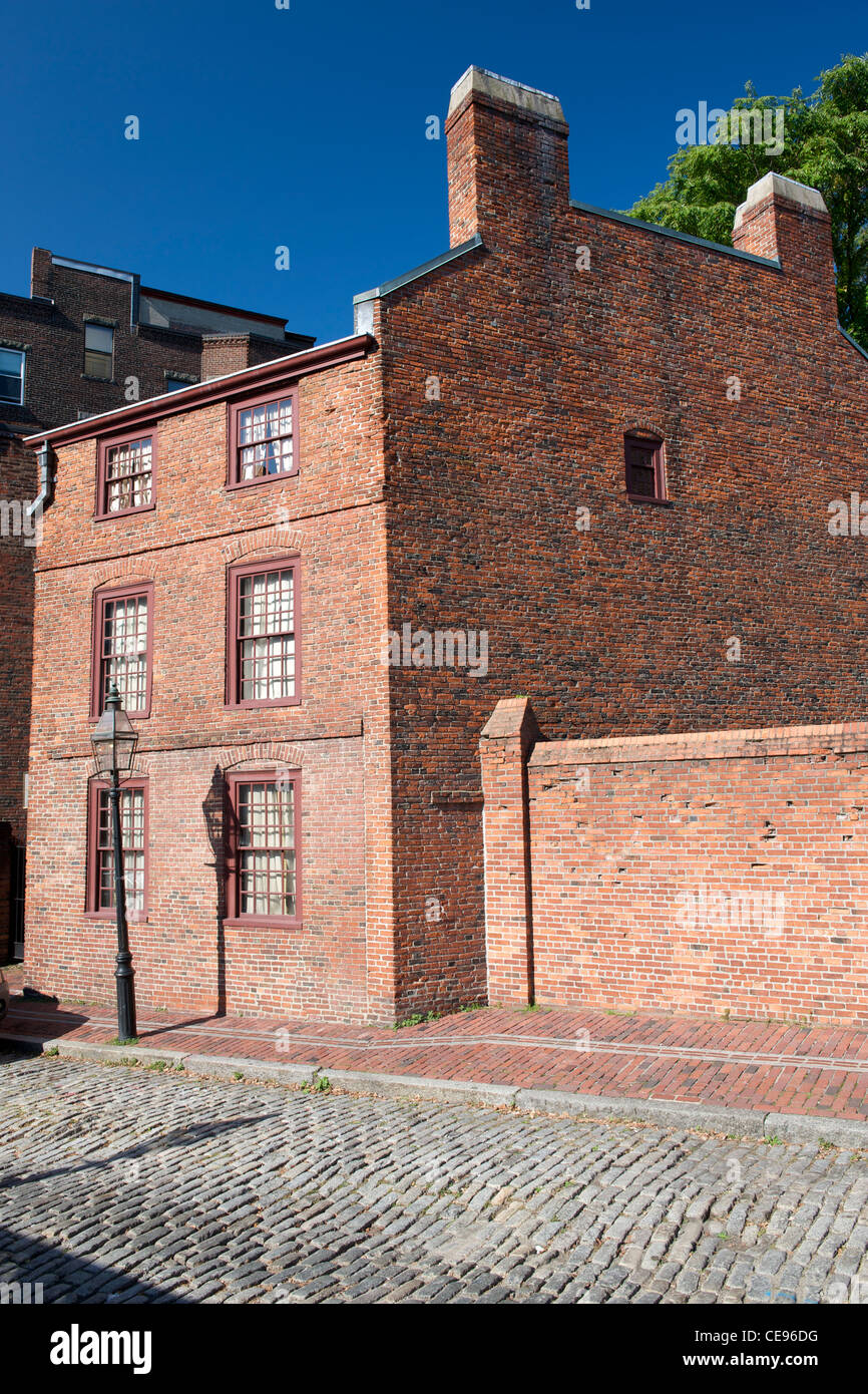 Maison Pierce-Hichborn (vers 1711) à 19 North Square à Boston, Massachusetts, États-Unis. Banque D'Images