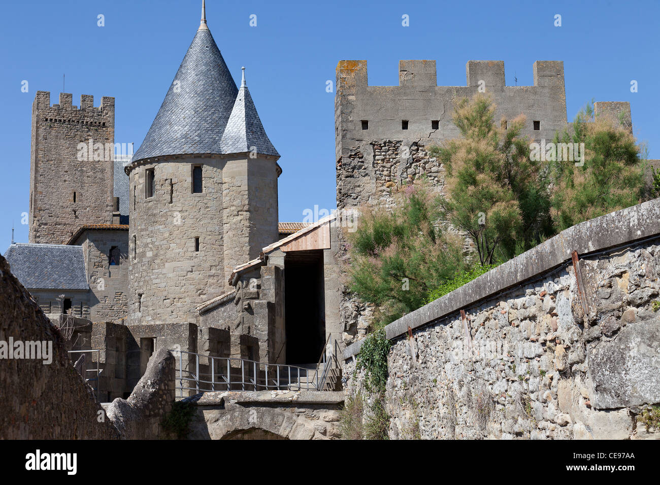 La ville fortifiée de Carcassonne (France) Banque D'Images