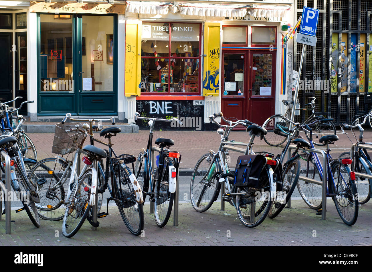 Le centre-ville d'Amsterdam, Pays-Bas Hollande,Scène de rue Banque D'Images