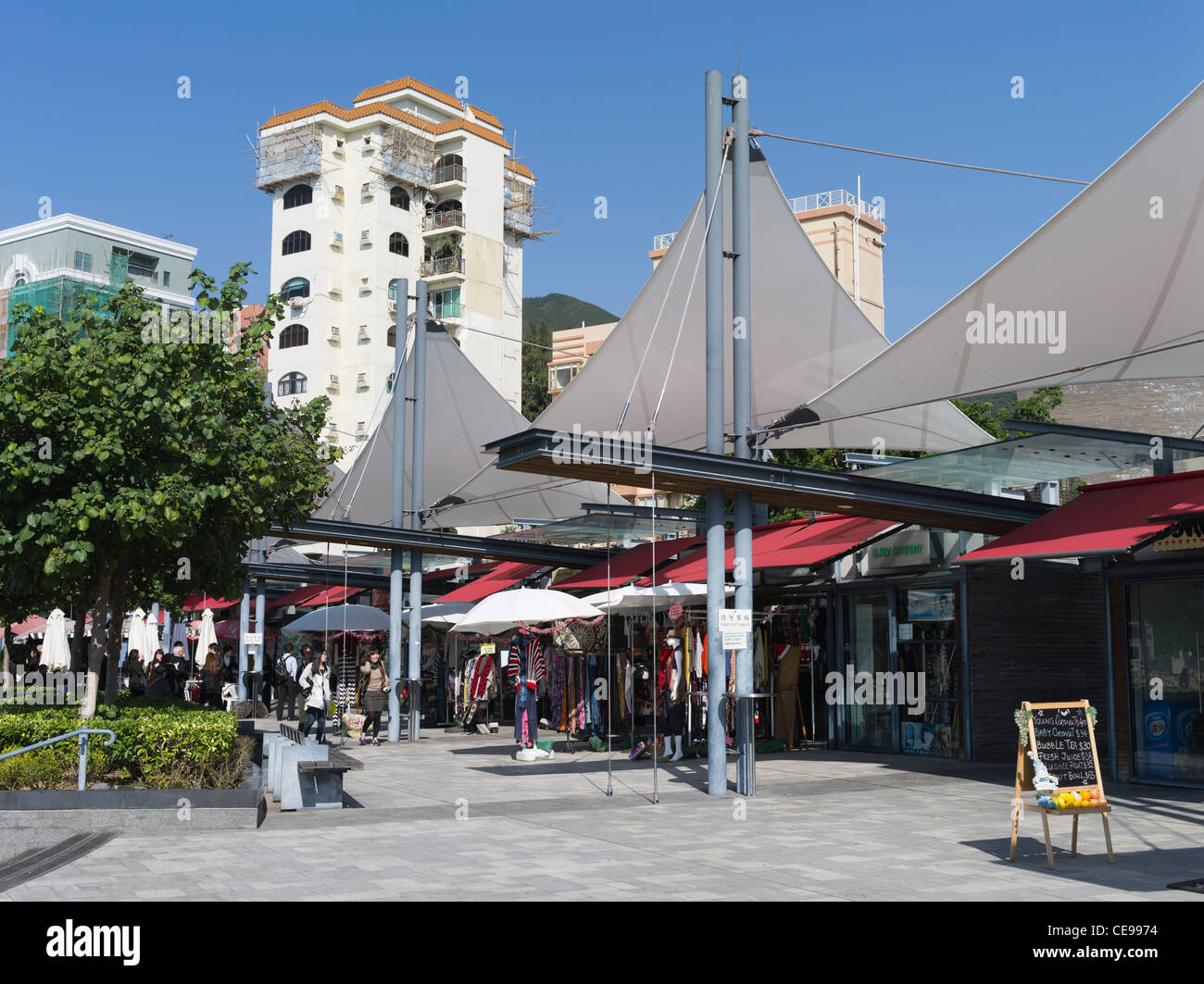 dh STANLEY HONG KONG magasins du marché de la promenade Stanley Banque D'Images