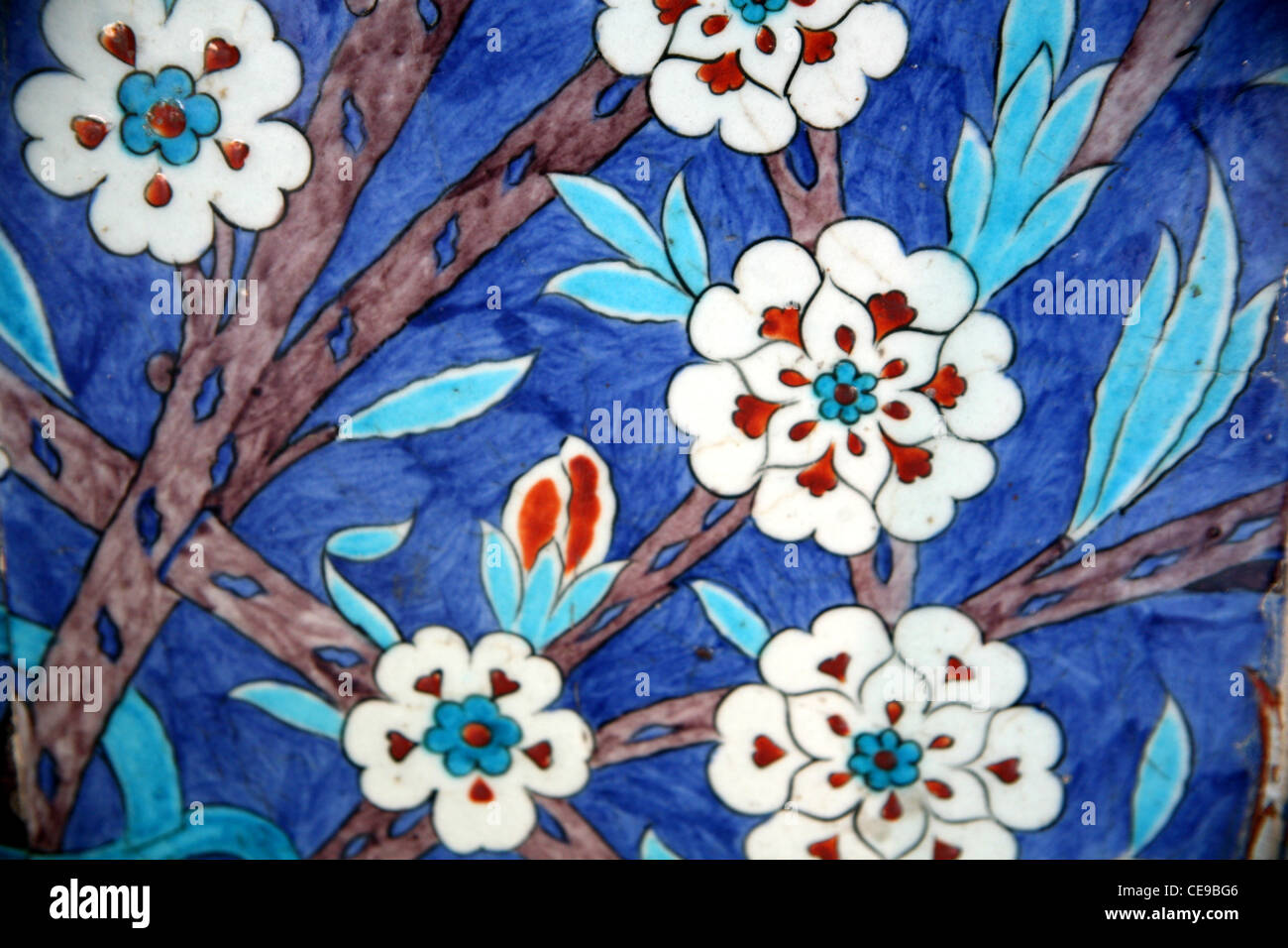 Carreaux Iznik aux fleurs, mosquée Rustem Pasha, Istanbul, Turquie Banque D'Images