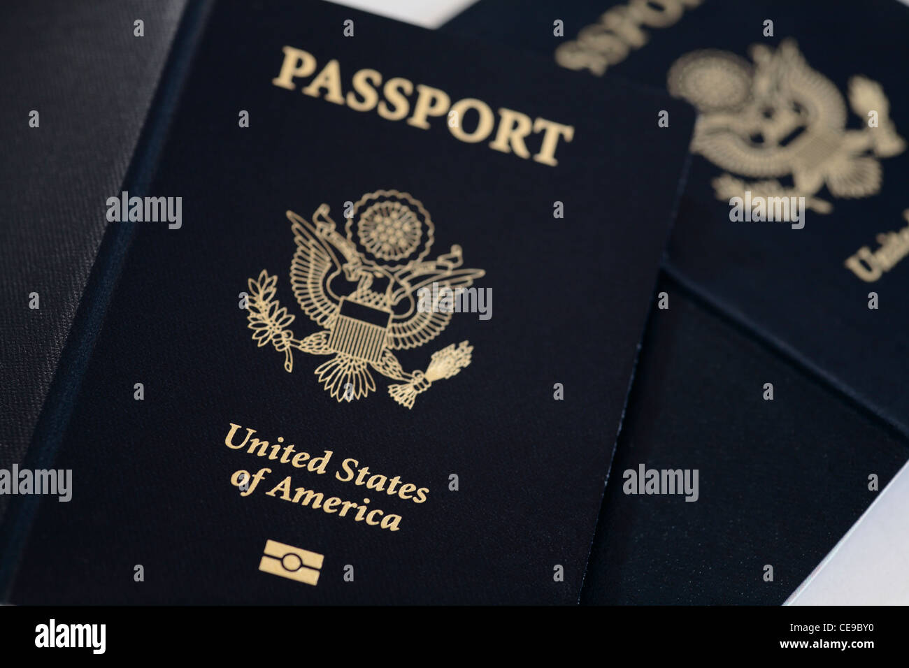 Close-up of United States of America les passeports. Banque D'Images