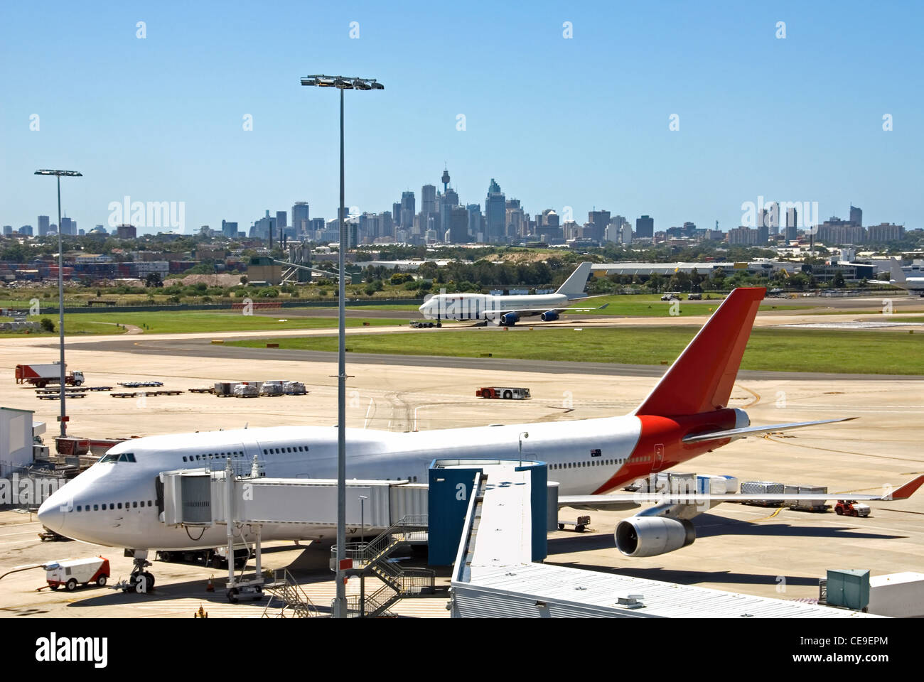 Une scène de l'aéroport Kingsford Smith, Sydney, Australie Banque D'Images