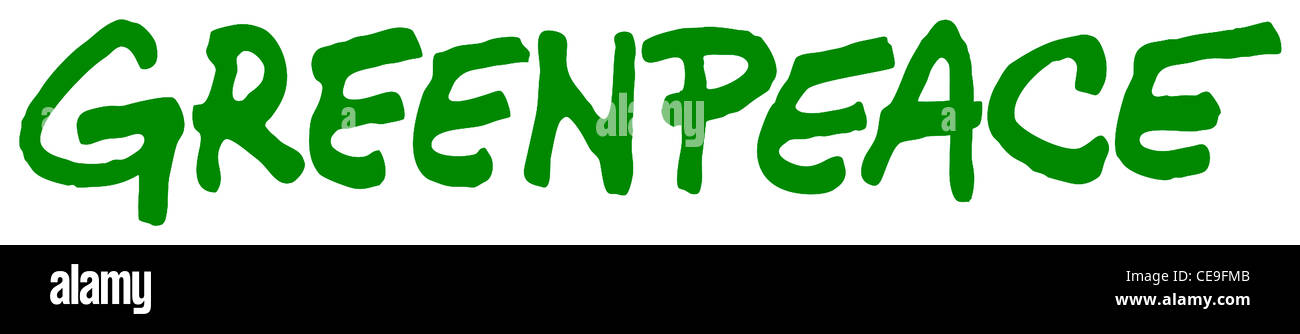 Logo de l'organisation environnementale Greenpeace basé à Amsterdam. Banque D'Images