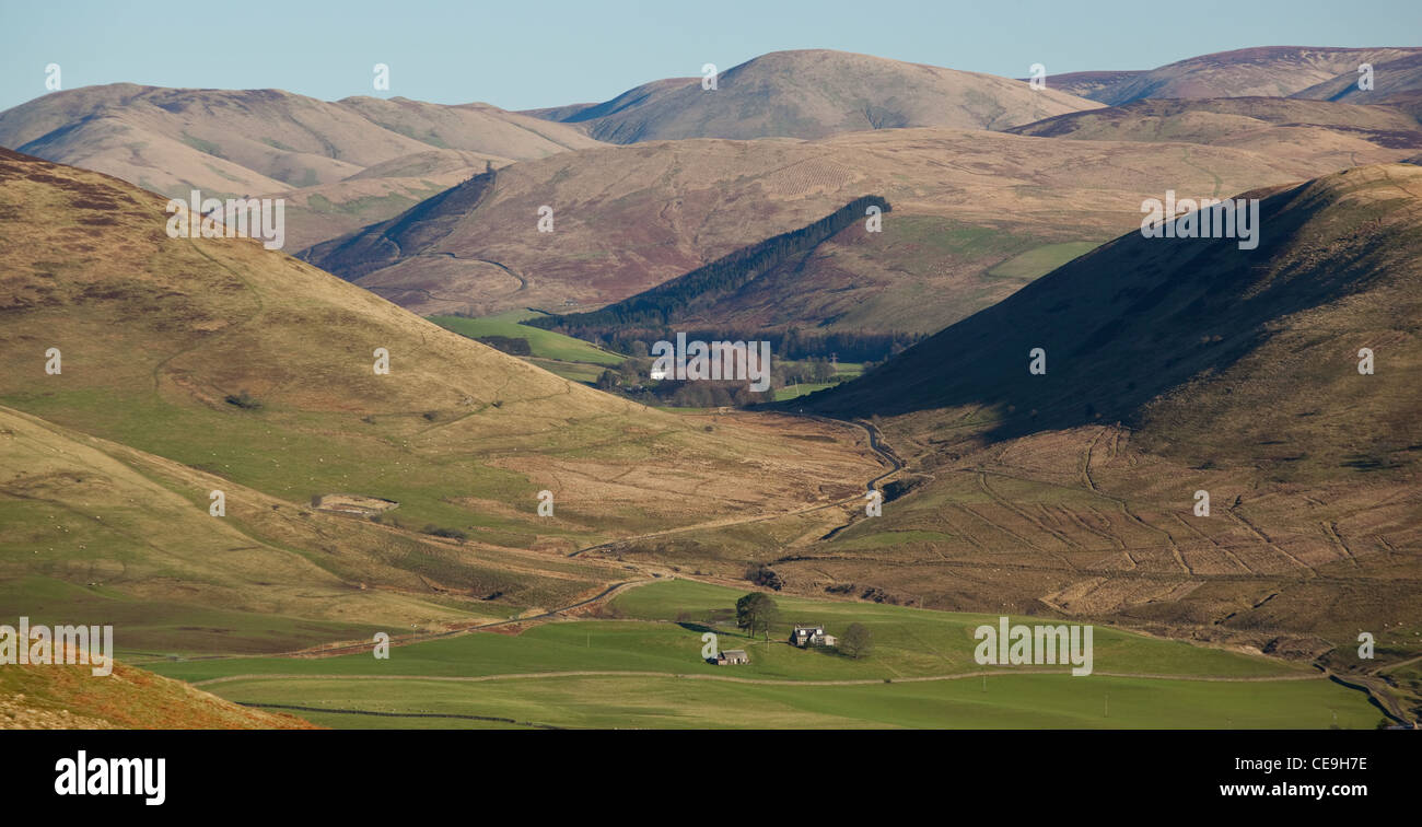 Langholm paysage de collines, Rolling Hills, près de la frontière écossaise Langholm Ecosse, Royaume-Uni Banque D'Images