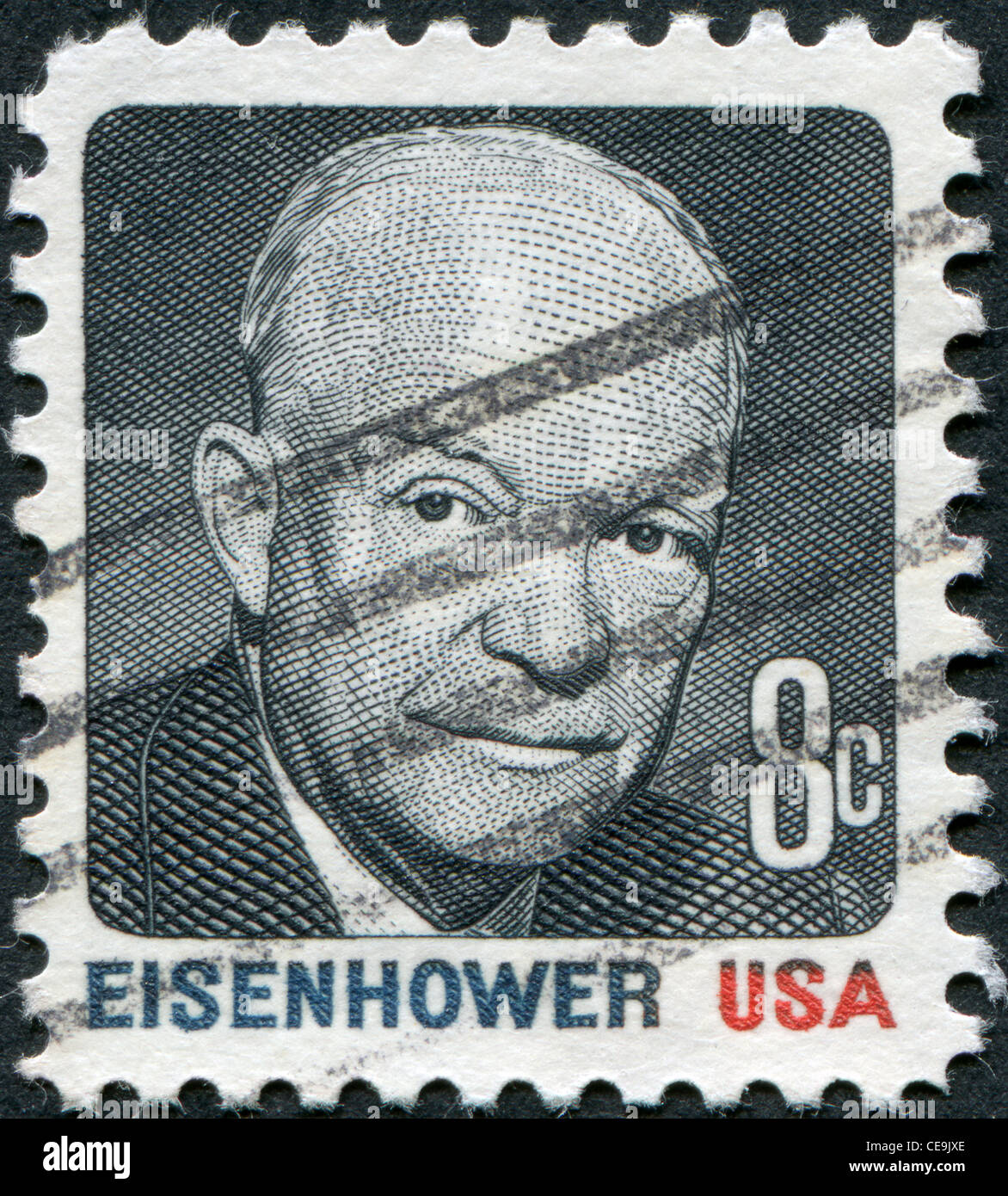 USA - VERS 1971: Un timbre imprimé aux Etats-Unis, montre le Dwight David Eisenhower, vers 1971 Banque D'Images