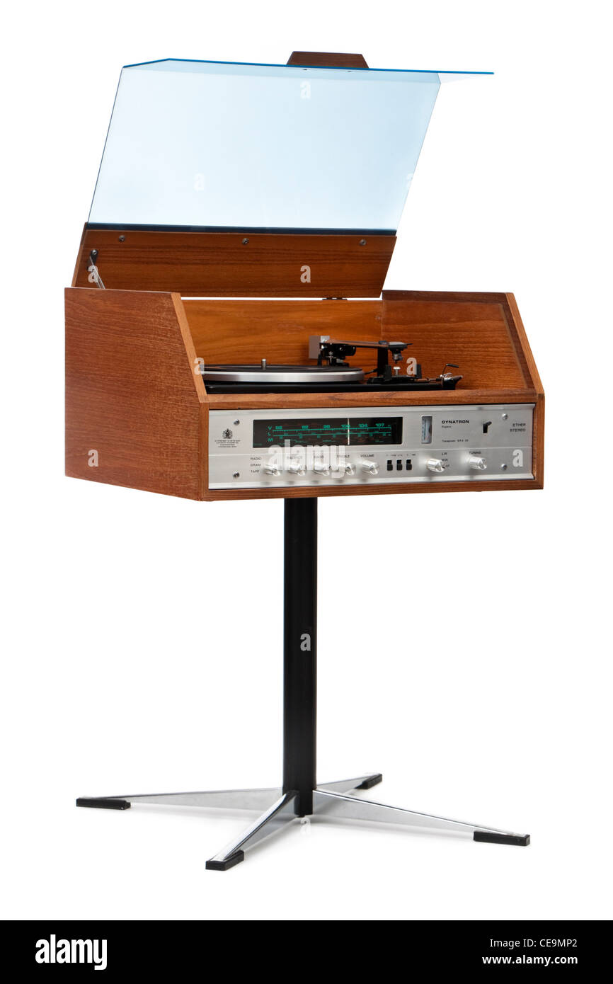 Vintage 1970 Dynatron Transpower SRX25 stéréogramme à Garrard SP-25 Mk III record player Banque D'Images