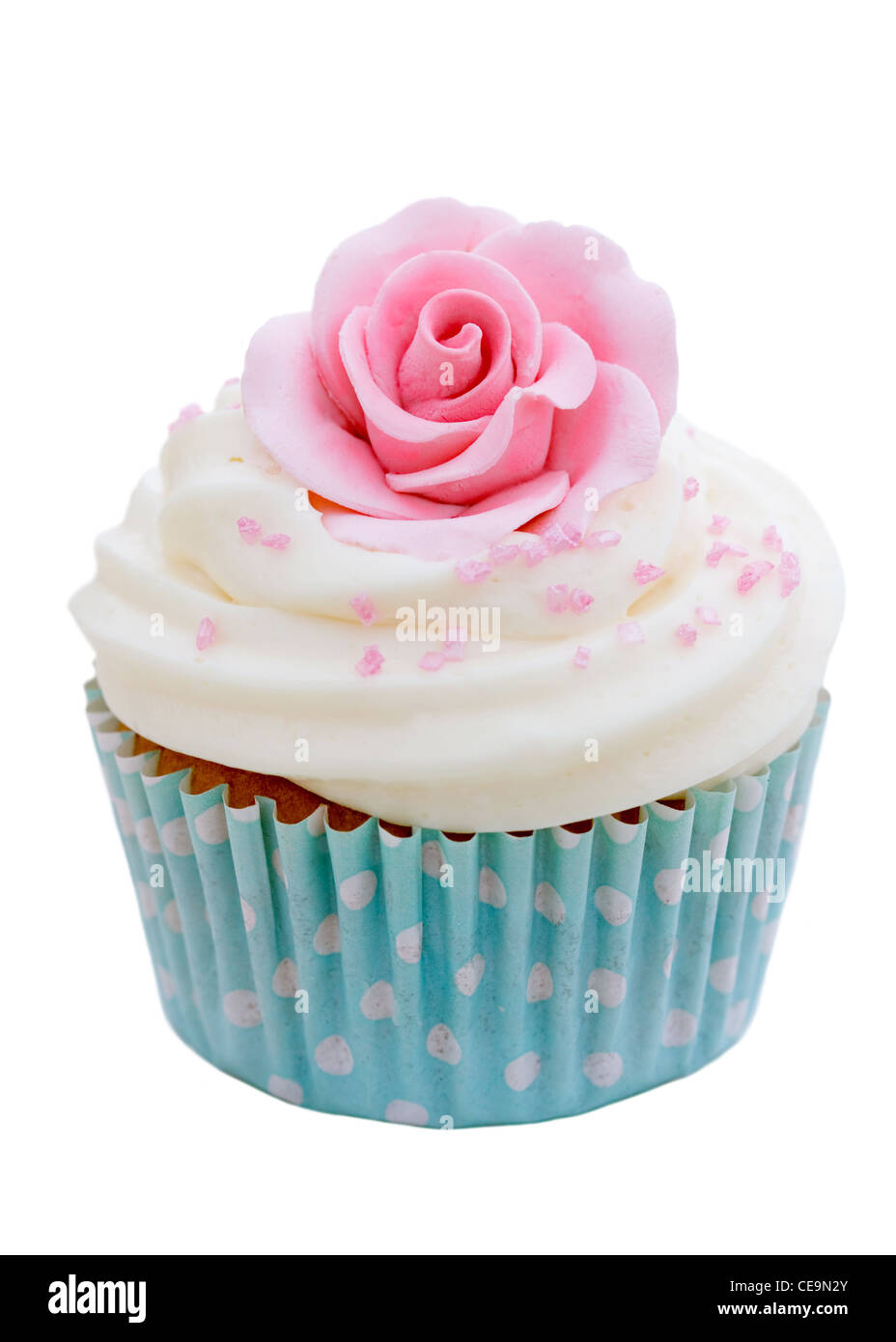Cupcake rose Banque D'Images
