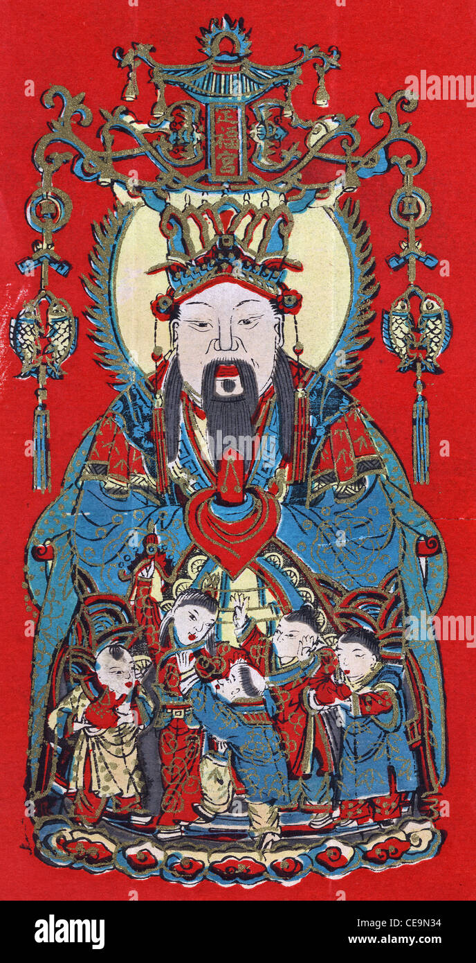 Cuisine dieu, nommé Zao Jun, religion traditionnelle chinoise et de la mythologie chinoise, la cuisine dieu, nommé Zao Jun Banque D'Images