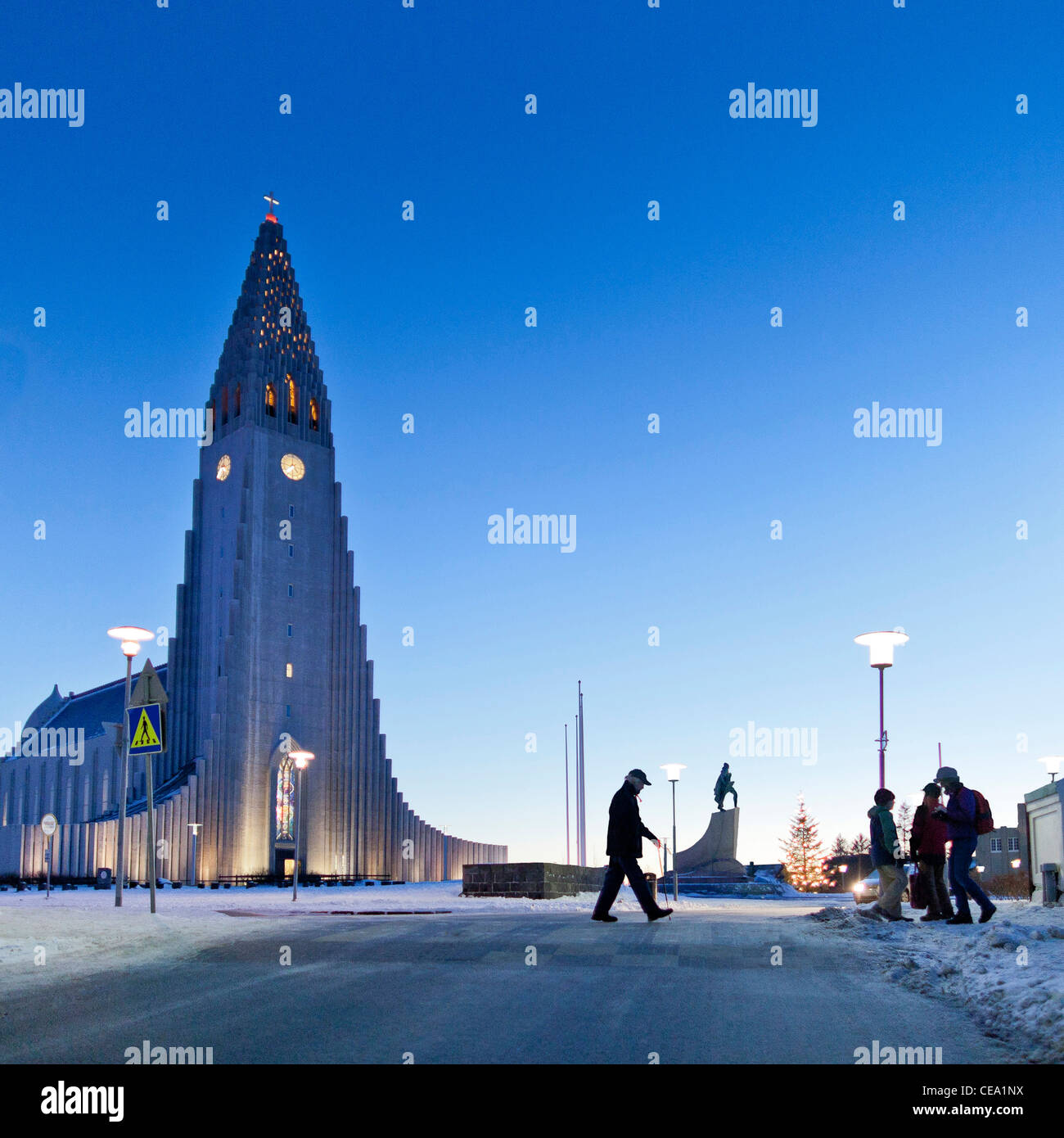 L'église Hallgrimskirkja, Reykjavik, Islande Banque D'Images