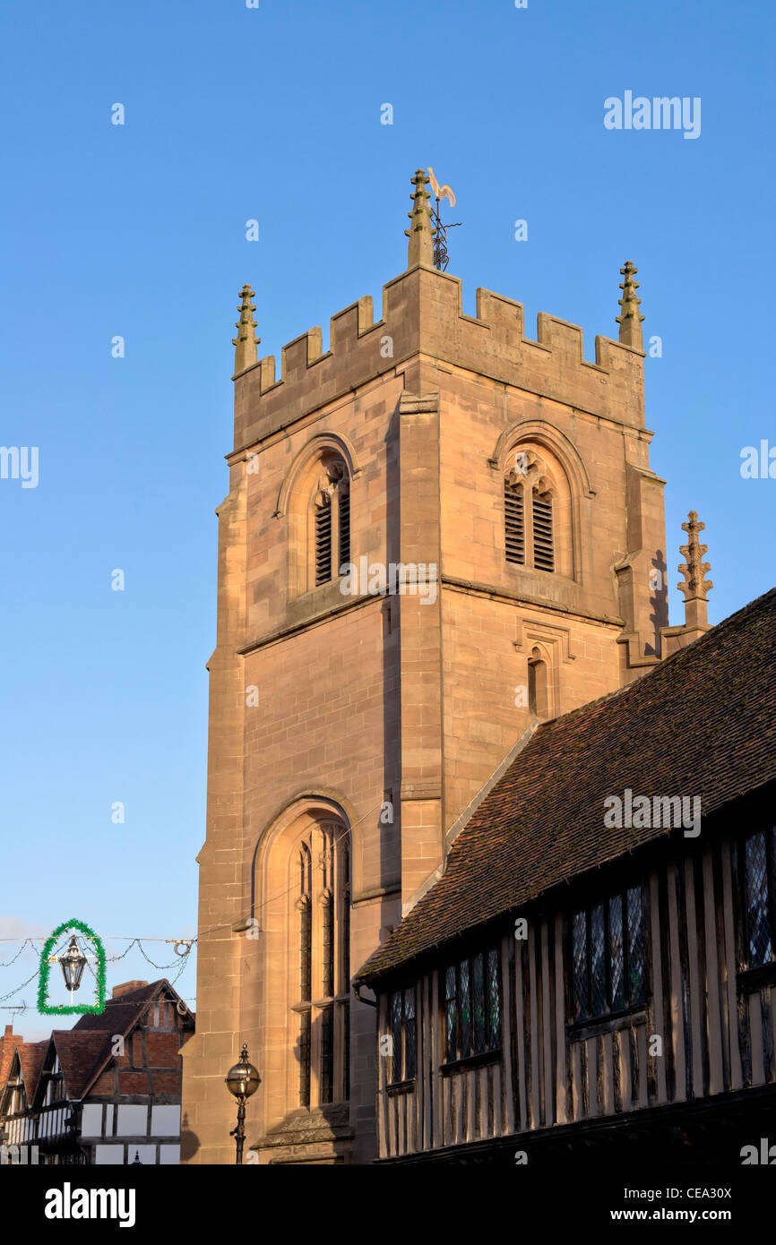 Maisons à colombages de l'aumône King Edwards School et la Guilde chapelle Church Street Stratford Upon Avon, Warwickshire, Angleterre Banque D'Images