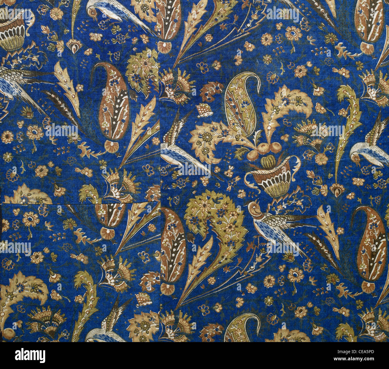 Tissu d'indianas catalan. Musée d'histoire de Sabadell. La Catalogne. L'Espagne. Banque D'Images