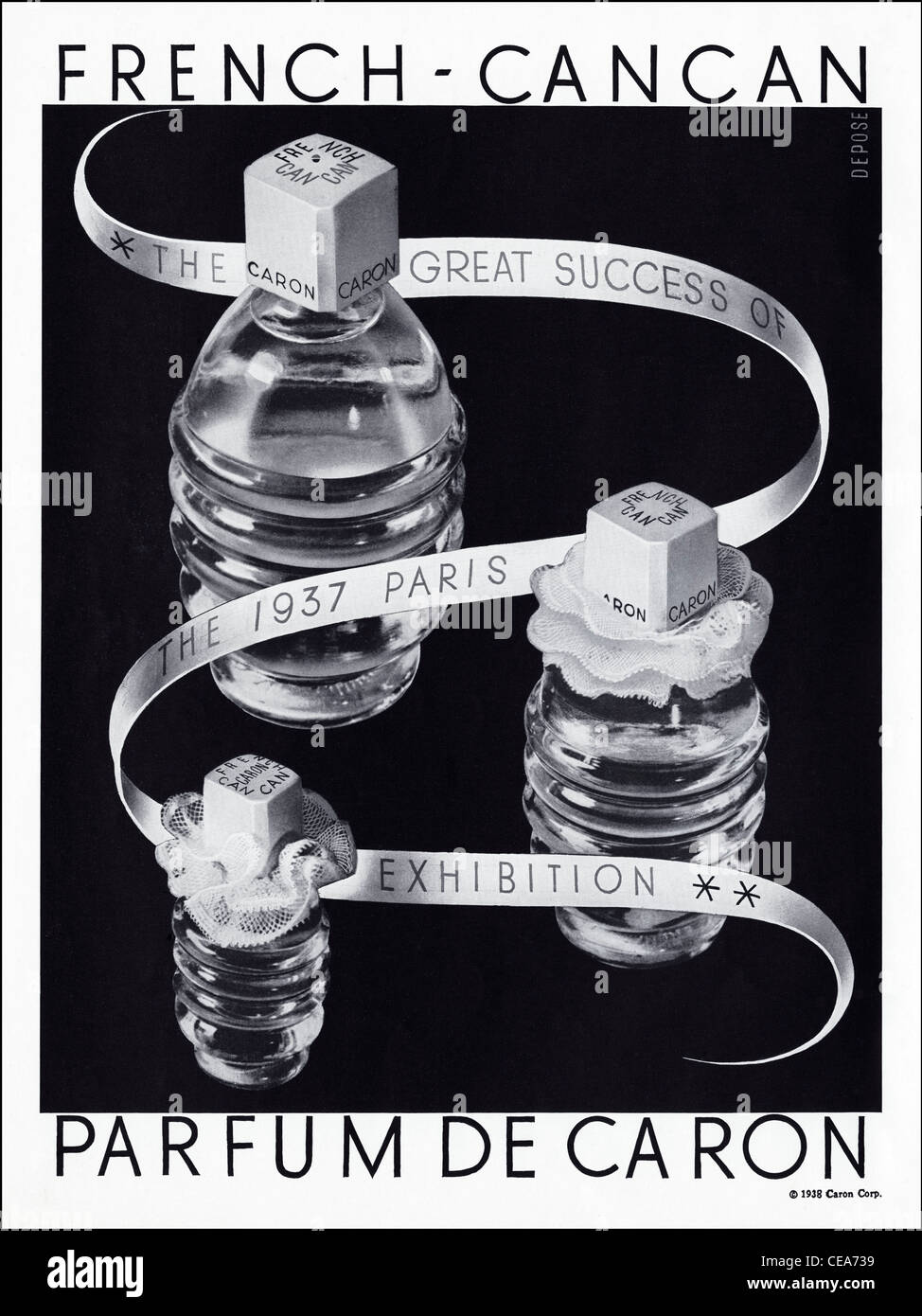 Annonce de pleine page originale vers 1938 dans American Mesdames mode  magazine advertising FRANÇAIS PEUVENT POUVEZ PARFUM PARFUM DE CARON Photo  Stock - Alamy
