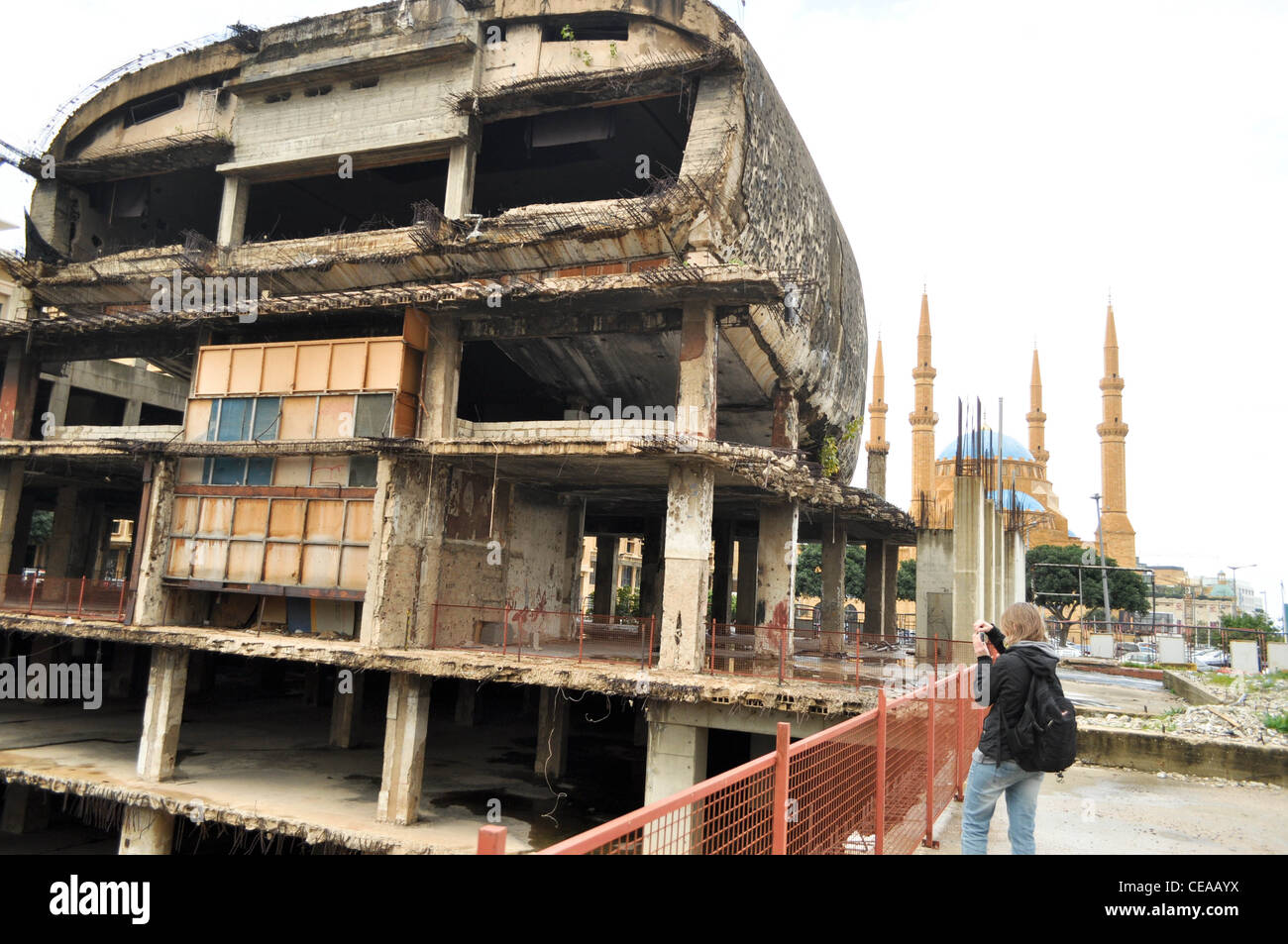 Le centre-ville détruit à Beyrouth, Liban Banque D'Images