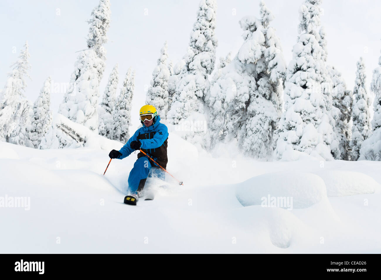 Telemark à Iso-Syöte, Finlande. Banque D'Images