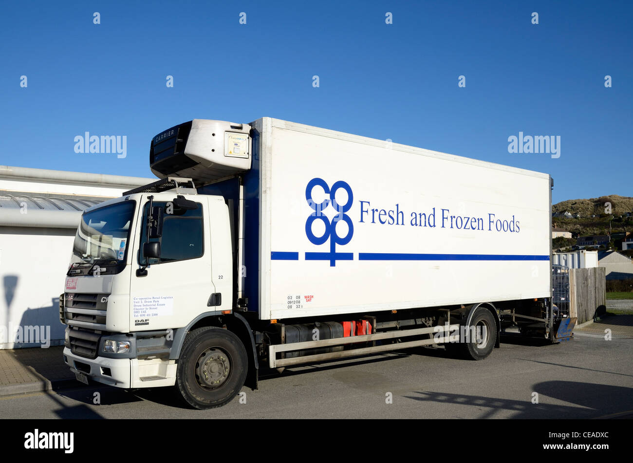 Un camion de livraison co-op Banque D'Images