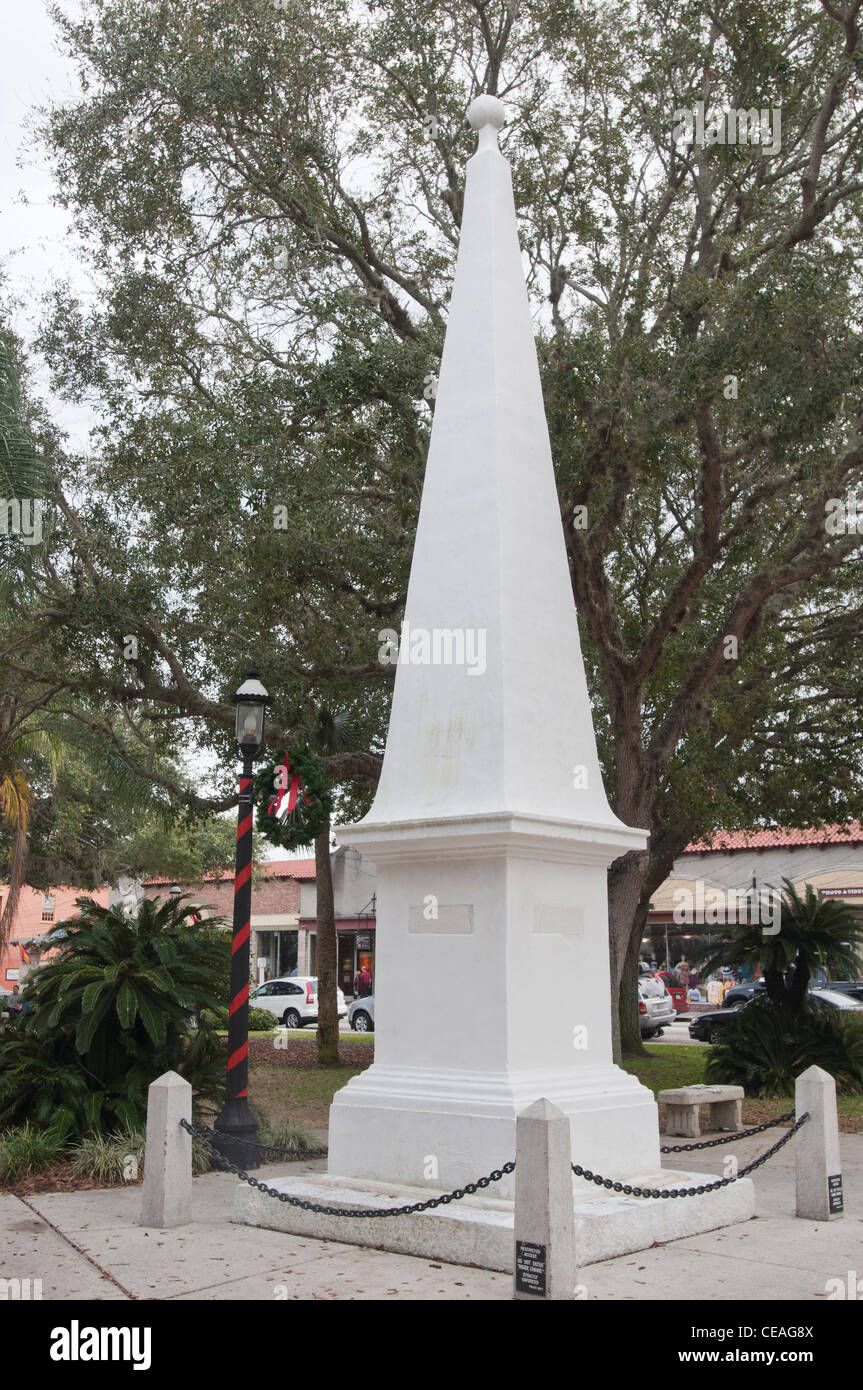 Constitution espagnole de 1812 monument à la place de la cathédrale, Plaza St Augustine, Florida, United States, USA Banque D'Images