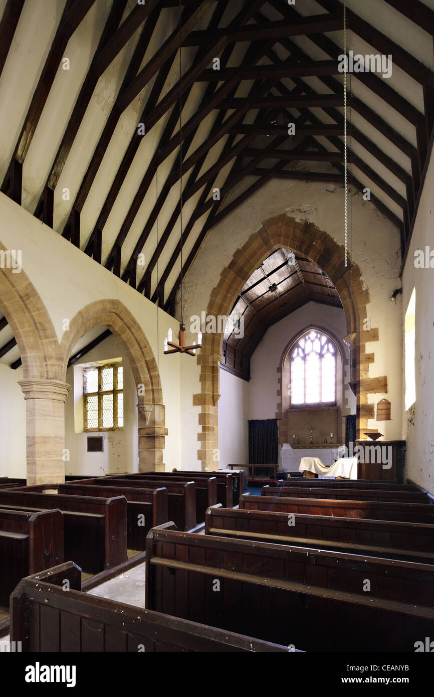 Intérieur de l'église de Saint-Laurent, Hutton Bonville, North Yorkshire Riding Banque D'Images