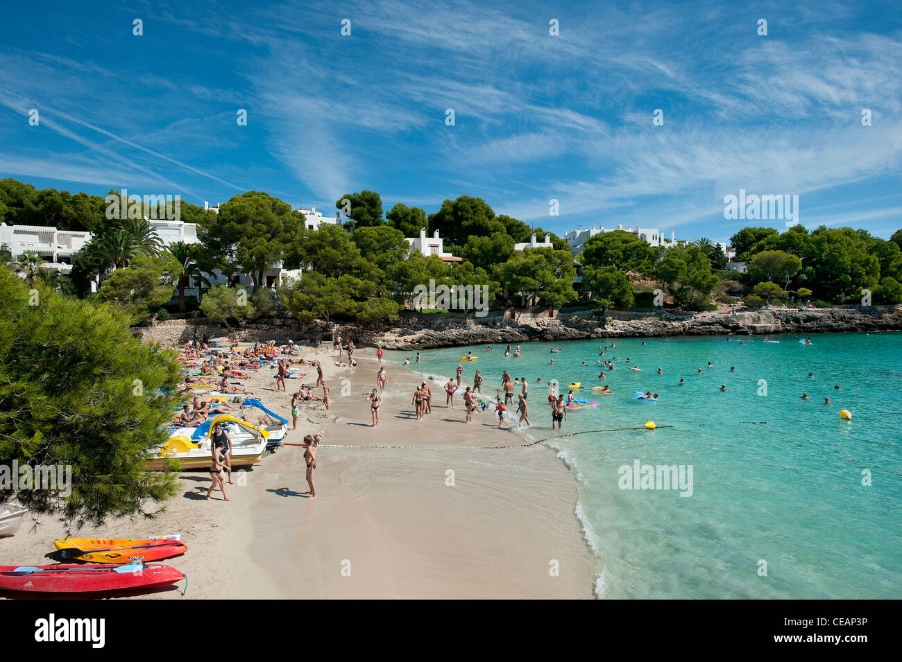 Plage Cala Gran Cala D'Or Majorque Baléares Espagne Banque D'Images