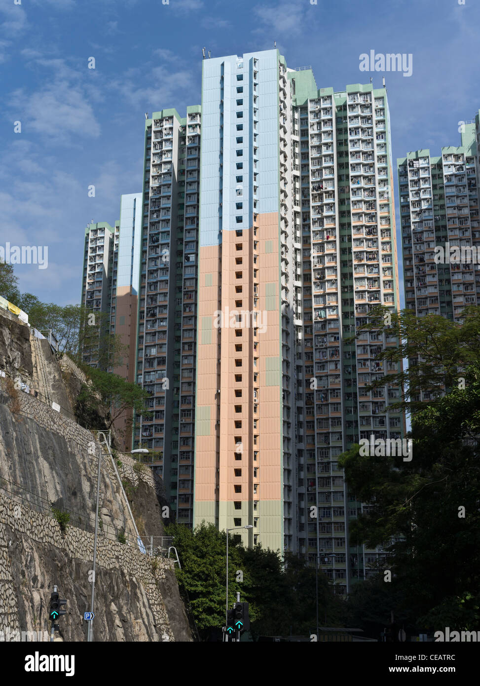 dh CARRIÈRE BAY HONG KONG Hing Cho House Hing Tung Estate logement public à Shau Kei WAN appartements sociaux chinois Banque D'Images